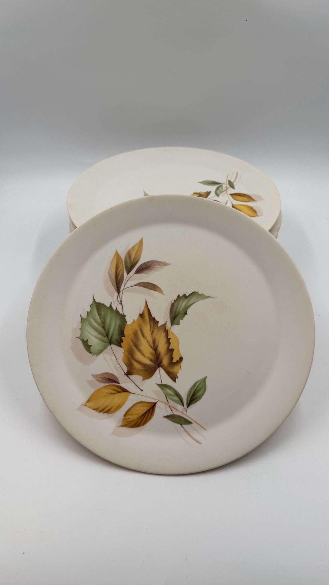 Set of 4 Vintage Harmony House Autumn Haze Melmac Melamine Dinner Plates Fall Leaves 2