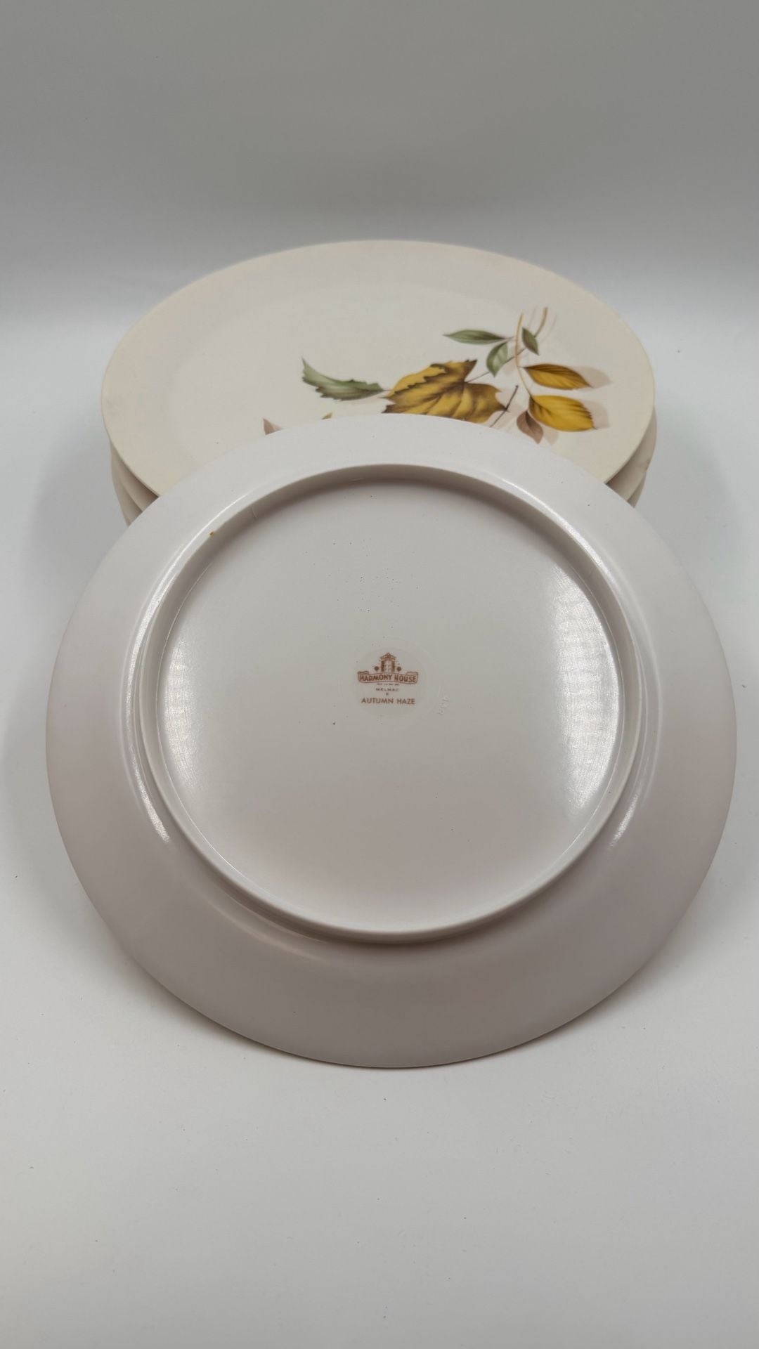 Set of 4 Vintage Harmony House Autumn Haze Melmac Melamine Dinner Plates Fall Leaves 4