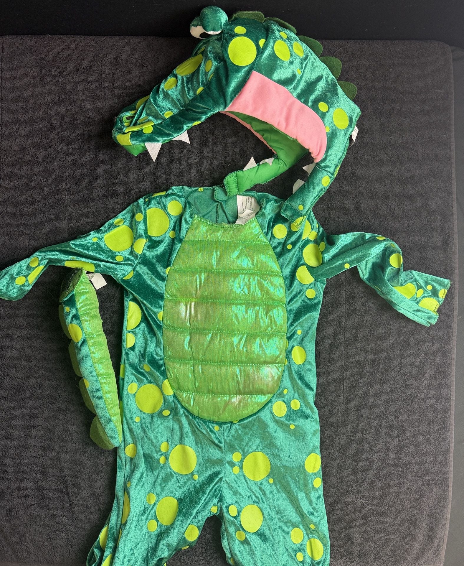 Target Aligator Costume Size 4-5T Green Polka Dot Kids Halloween Dress Up 3