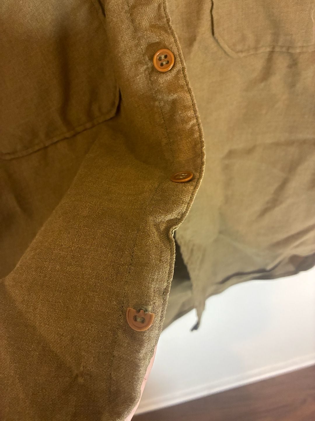 US Military Vintage Wool Fatigue Shirt Size 14.5 - 32 Olive Drab 6