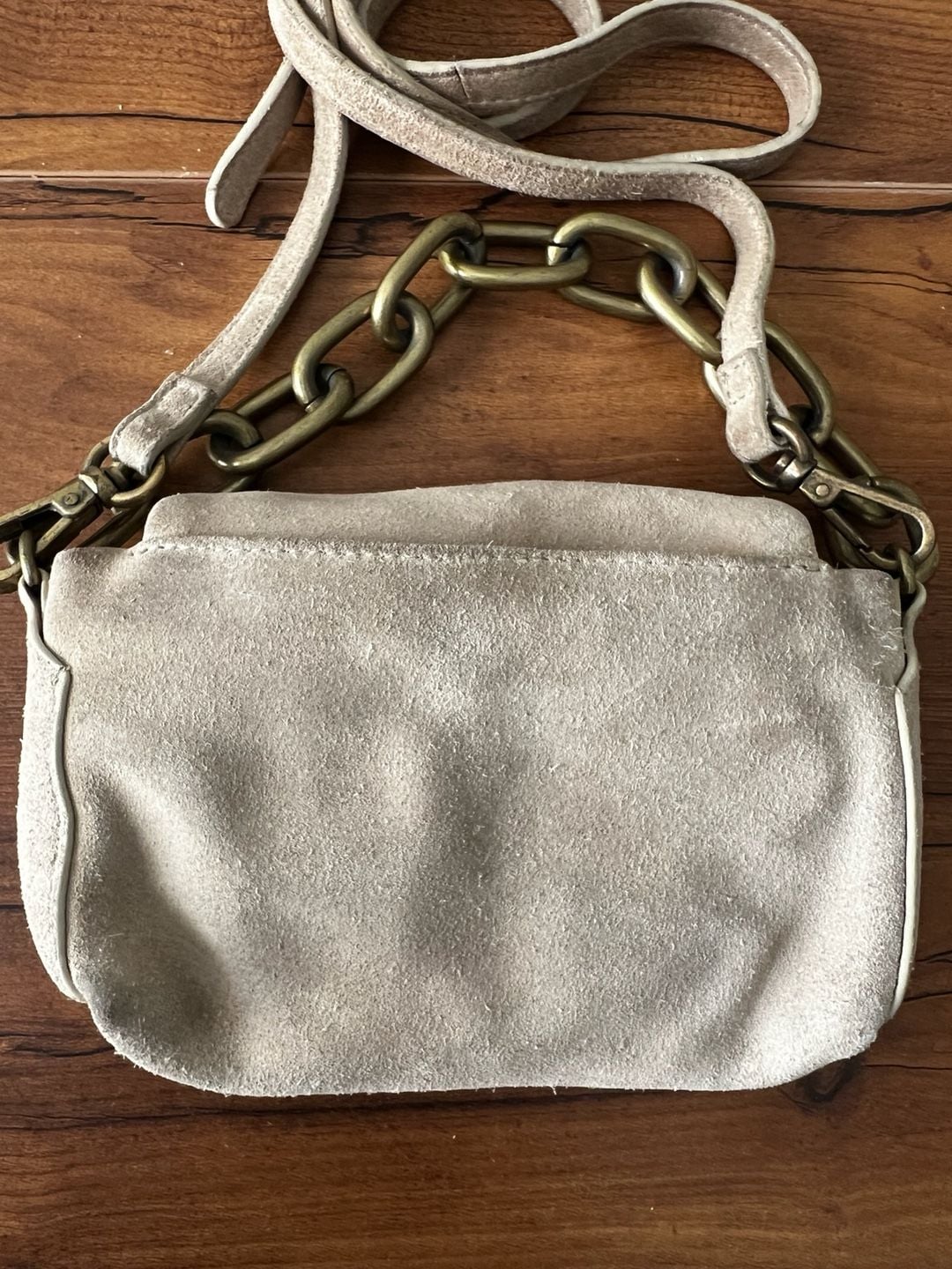 Free People Charlie Chain Suede Crossbody Bag Tan 3