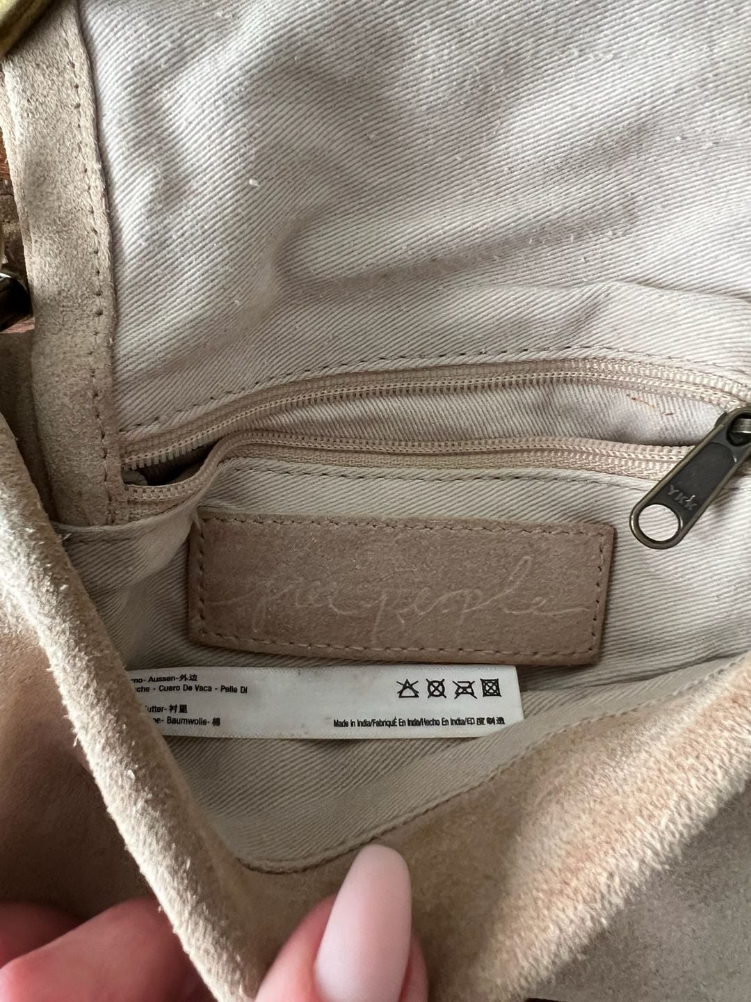 Free People Charlie Chain Suede Crossbody Bag Tan 9