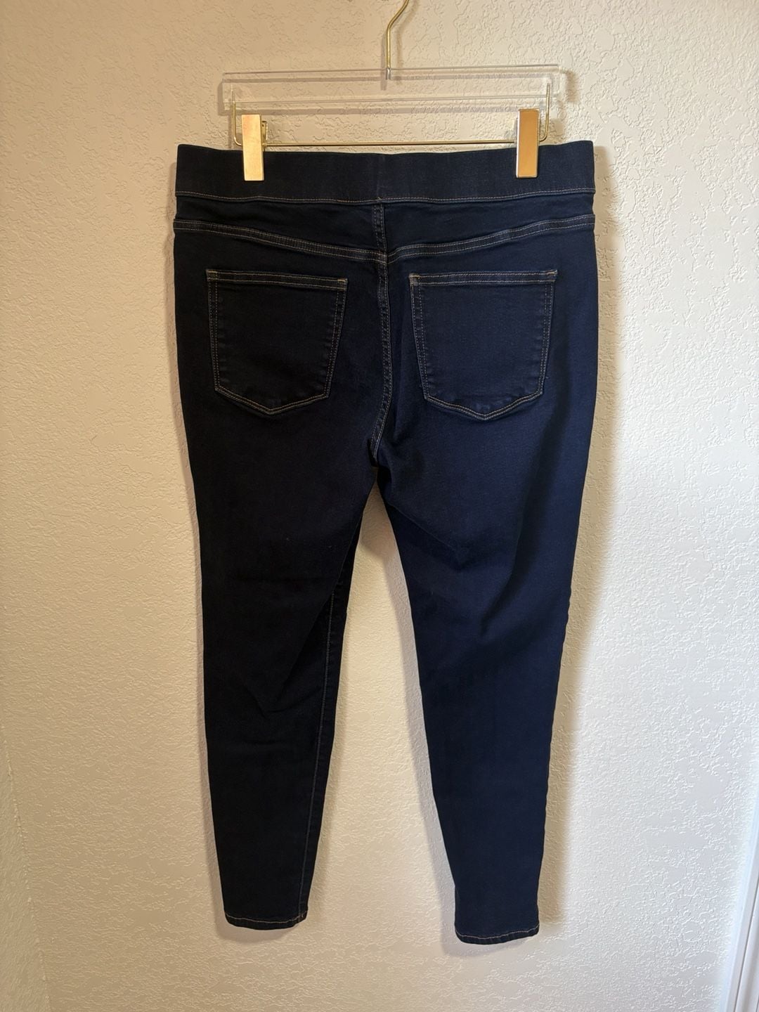 St John's Bay Jegging Size 12 Dark Wash Denim Pull On Skinny Jeans 3