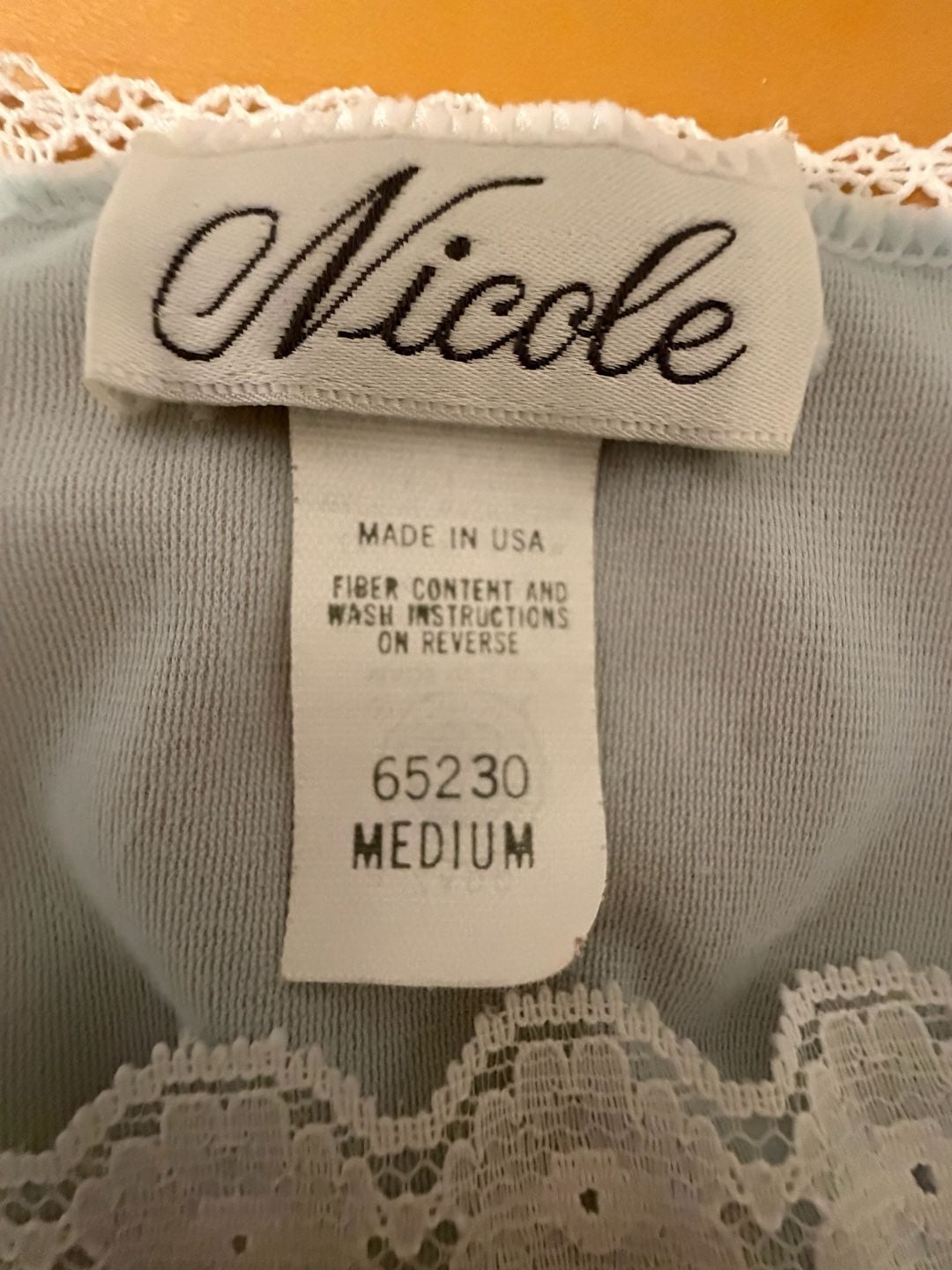 Coquette Cottage core Nicole Vintage Long sleeves Nightgown Light Blue 7