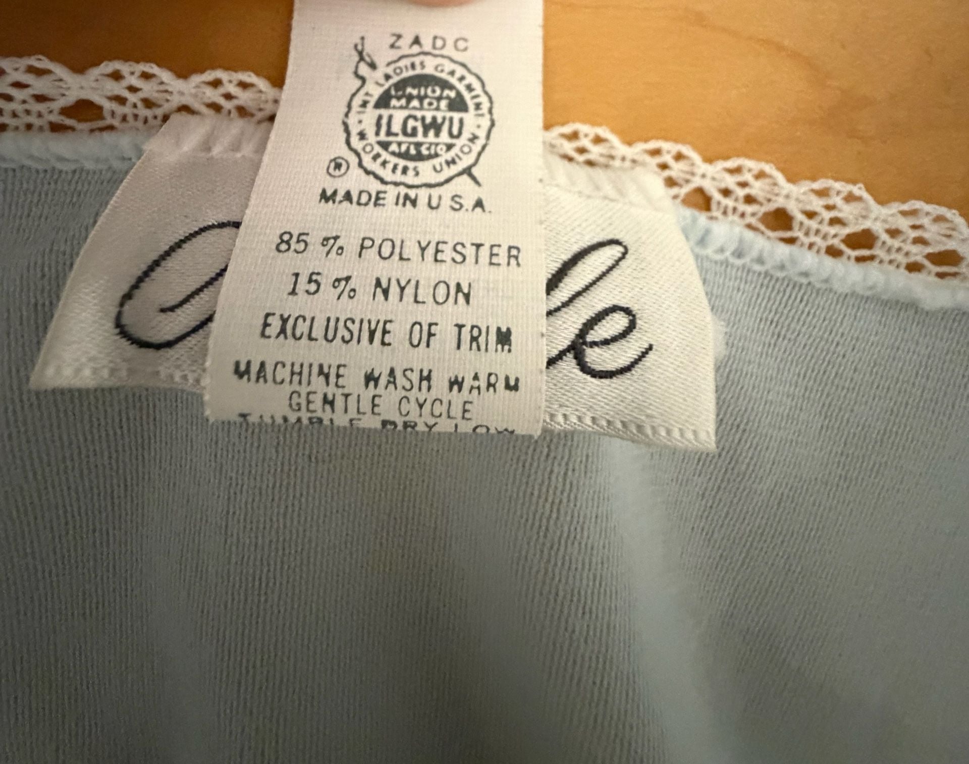 Coquette Cottage core Nicole Vintage Long sleeves Nightgown Light Blue 8