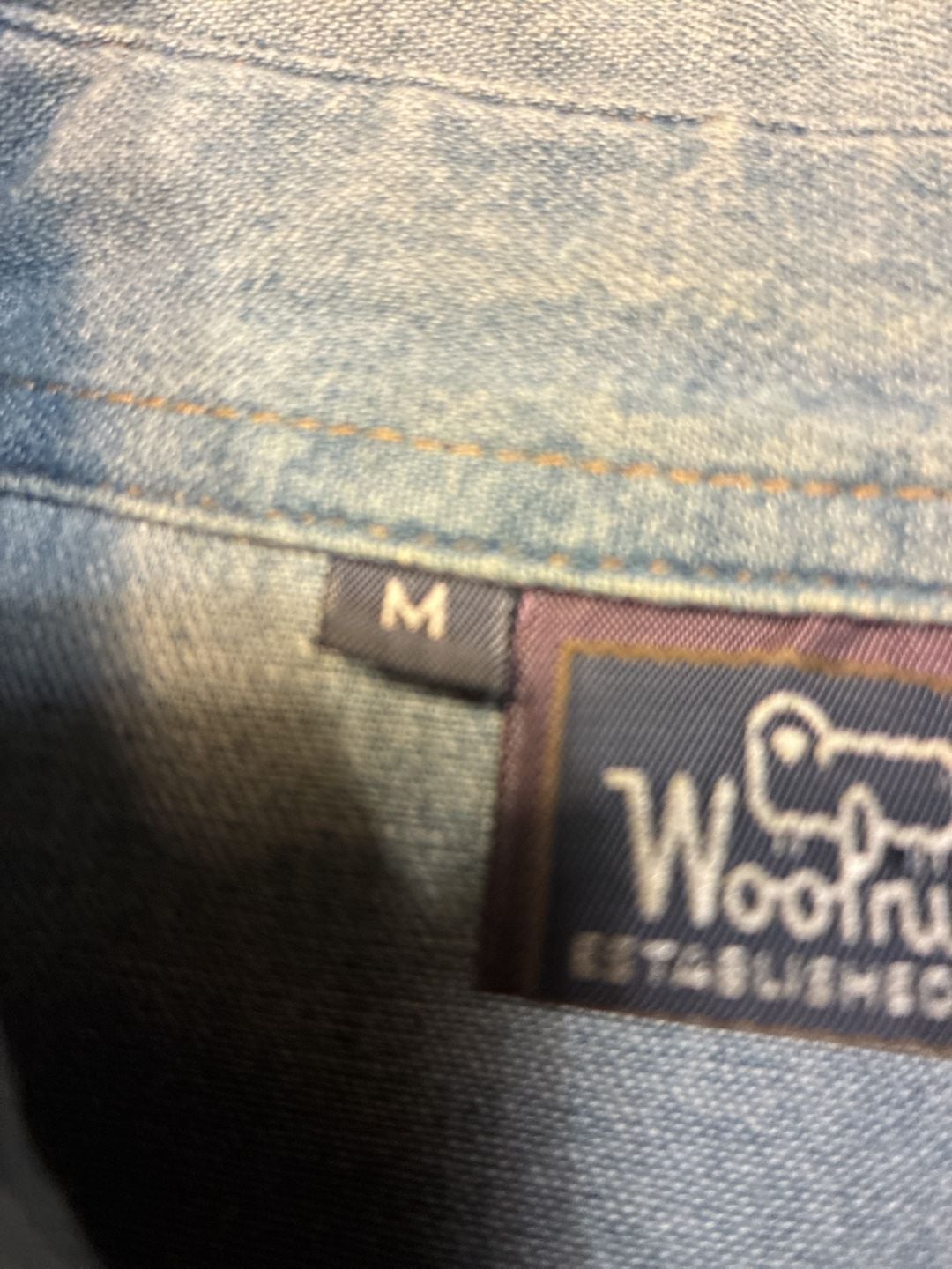 Woolrich Denim Shirt Size M Hand Painted Floral Western Long Sleeve 8