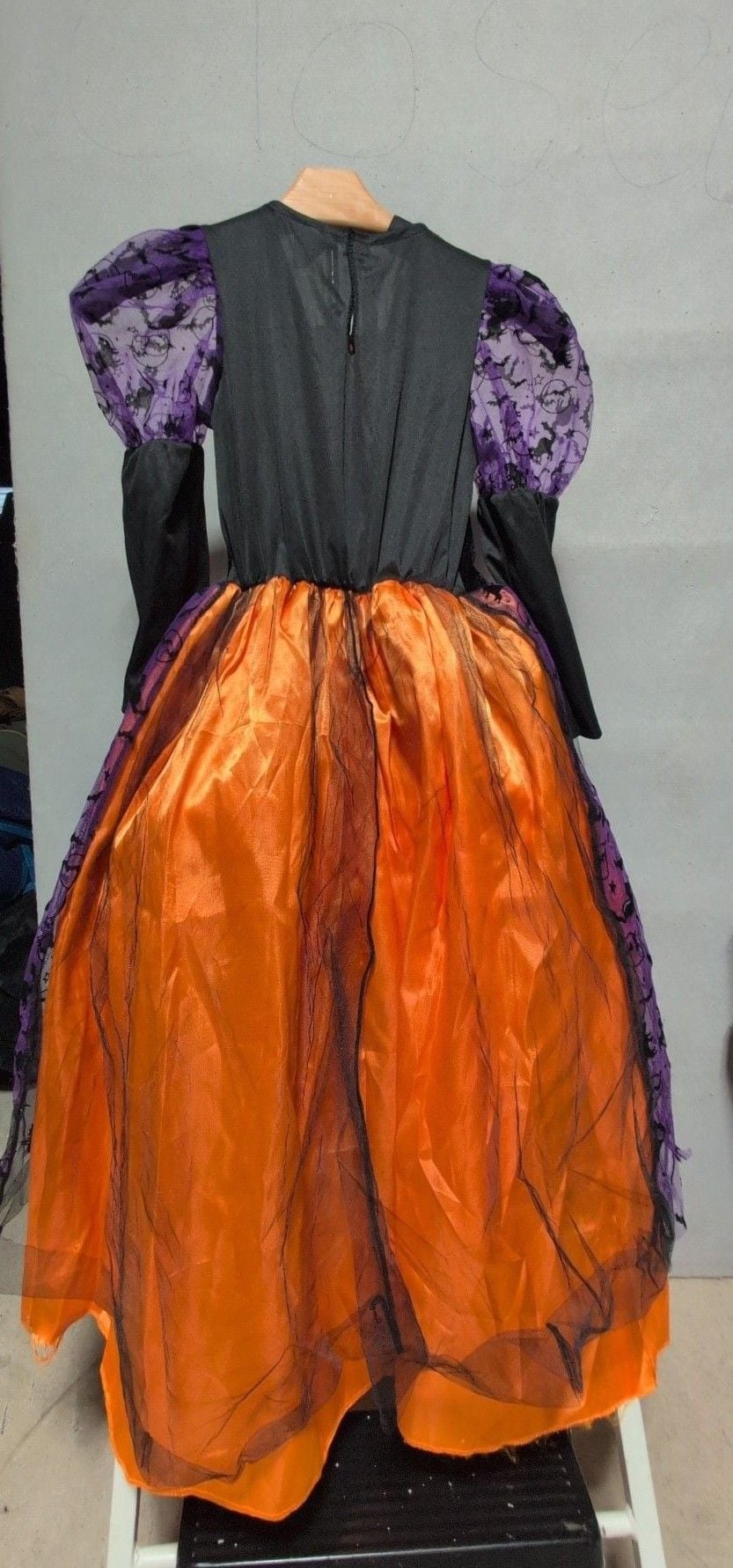 Poshetion Light Up Witch Costume Dress Girls Size 4-6 Halloween Orange Black 3