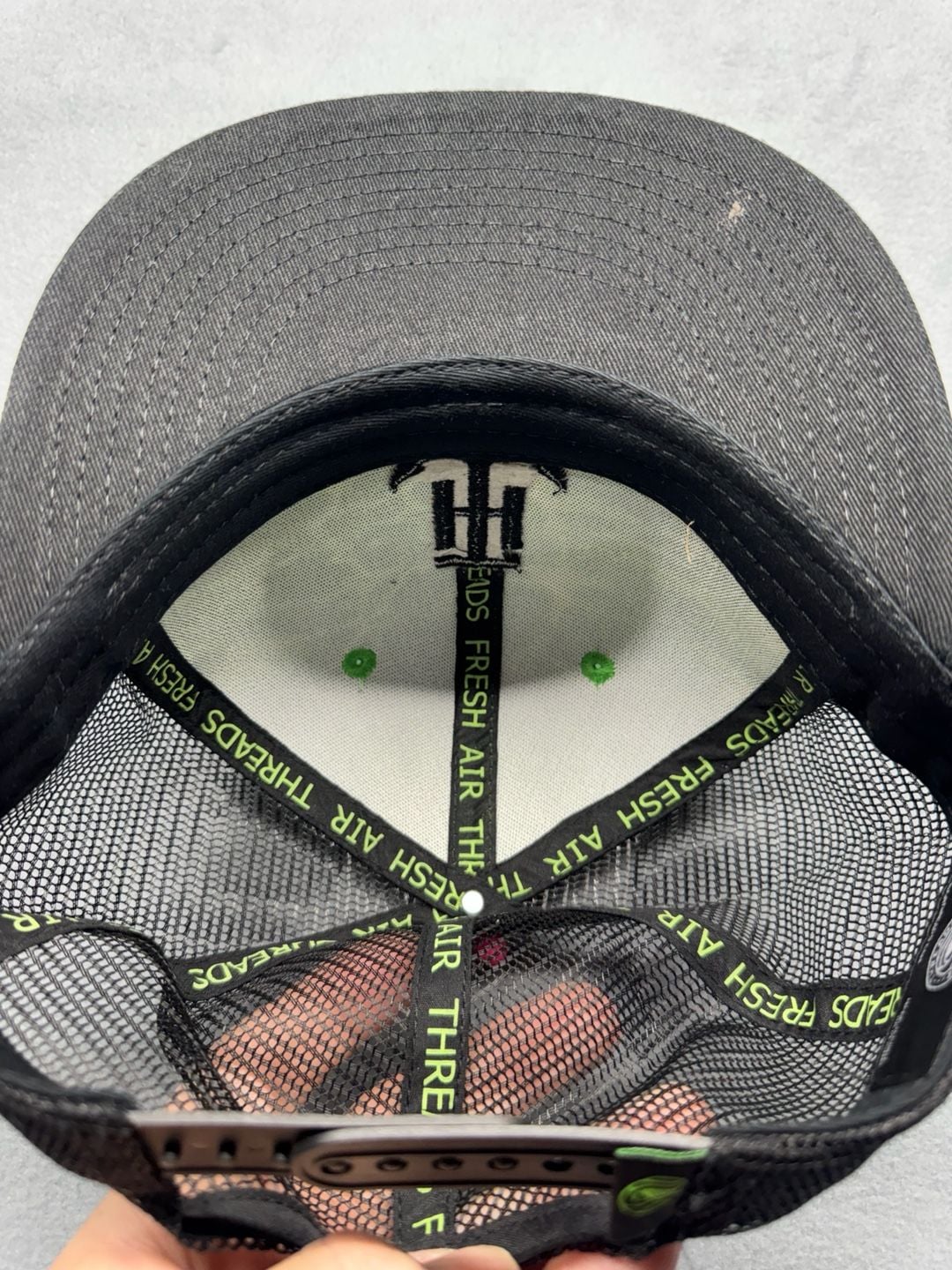 T-H Marine Trucker Hat Green Black Water Print Snapback 6