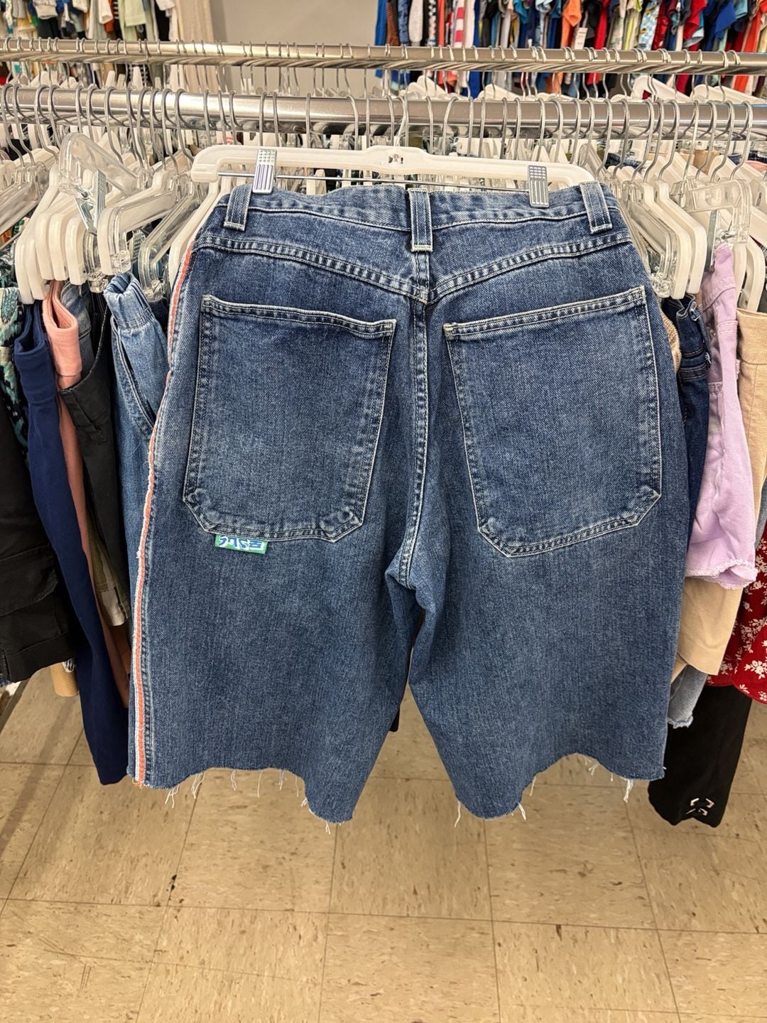 JNCO Mags Girlie Stuff Size 11 Denim Shorts Blue Skater Jorts Baggy Y2K 5