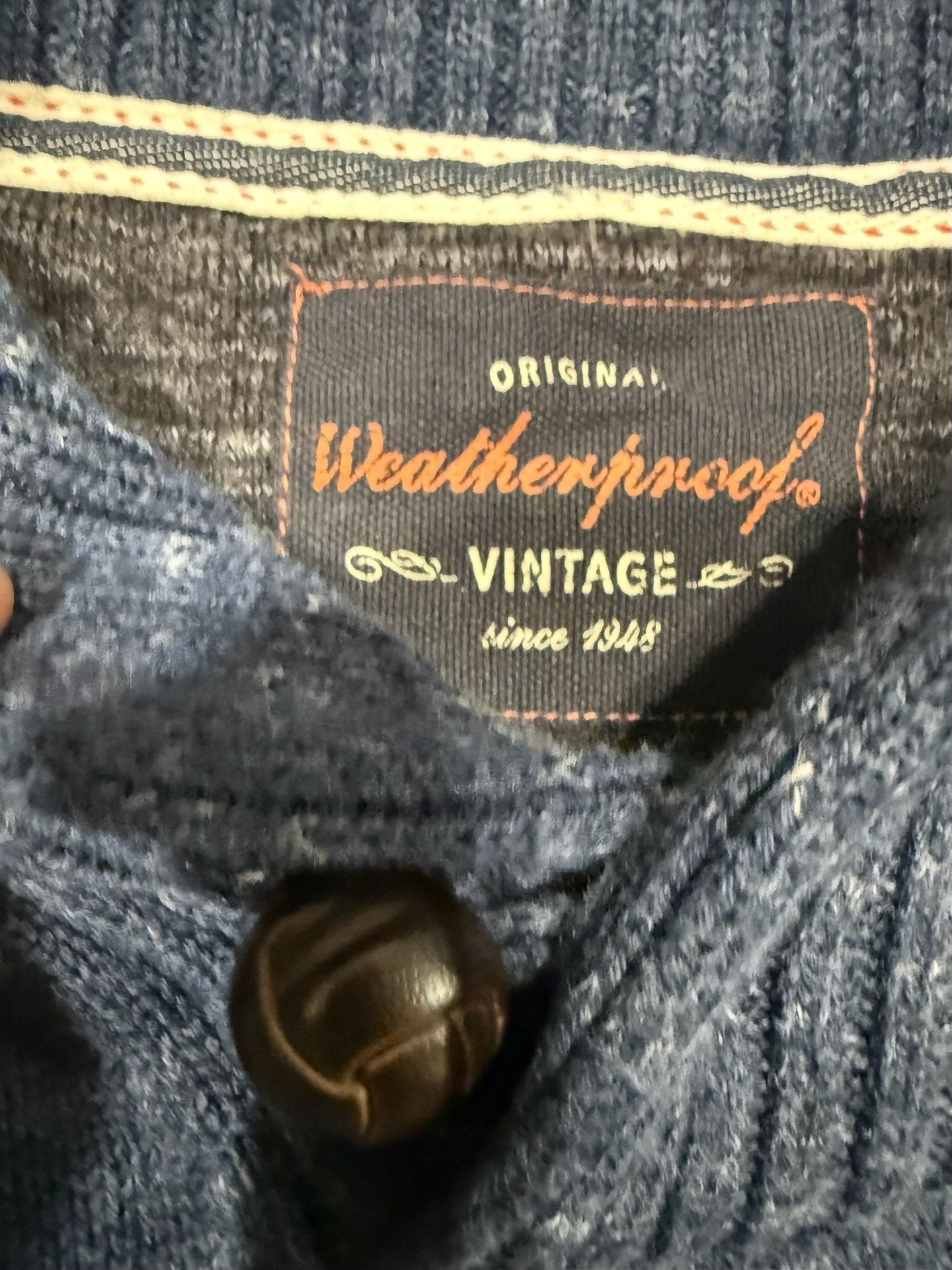 Weatherproof Vintage Shawl Collar Toggle Pullover Sweater XL Navy Blue 5