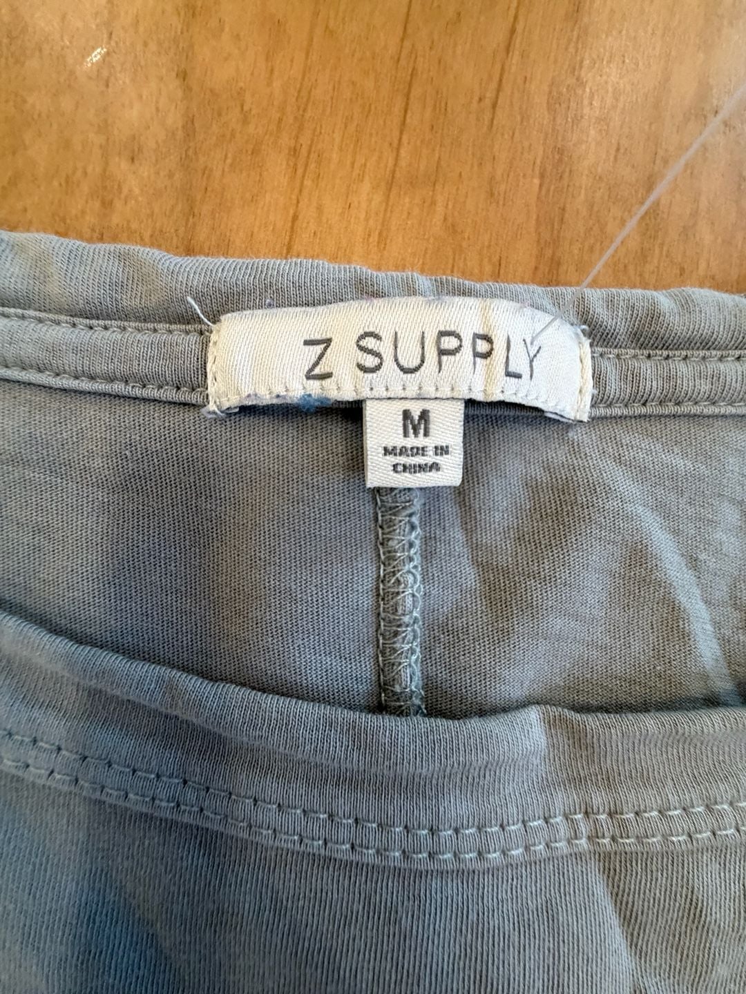 Z Supply Long Sleeve Pocket Tee Size M Green Cotton 4