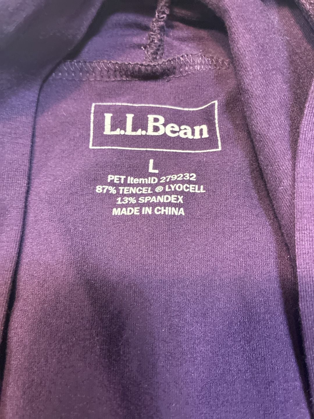 L.L. Bean Open Front Cardigan Size L Purple Tencel Lyocell Spandex 4