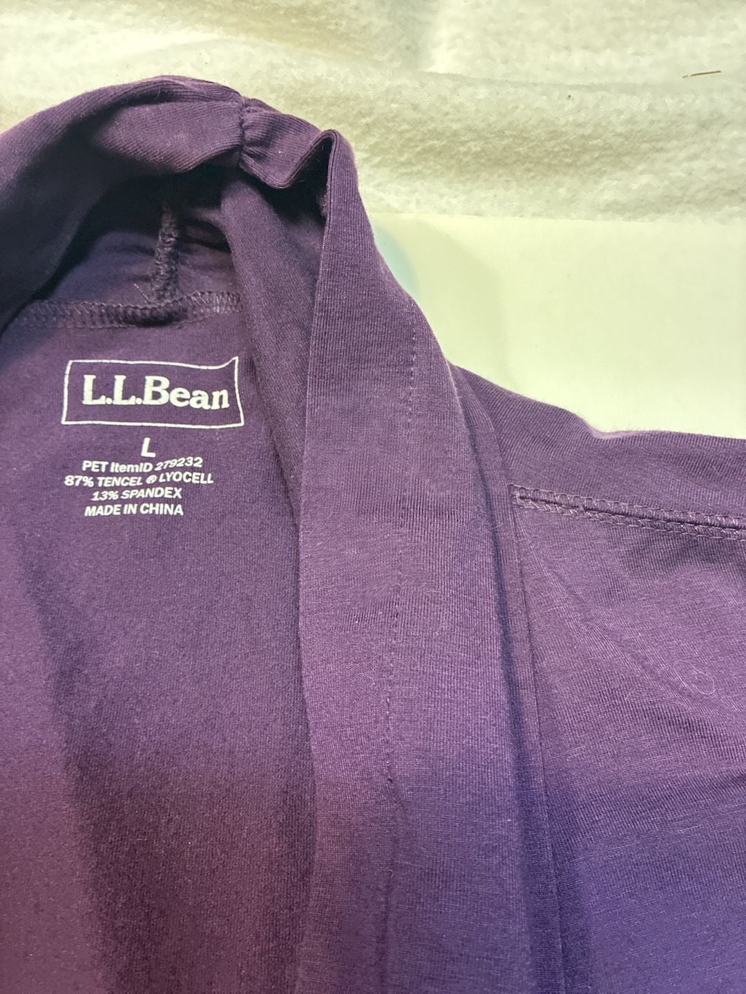 L.L. Bean Open Front Cardigan Size L Purple Tencel Lyocell Spandex 5