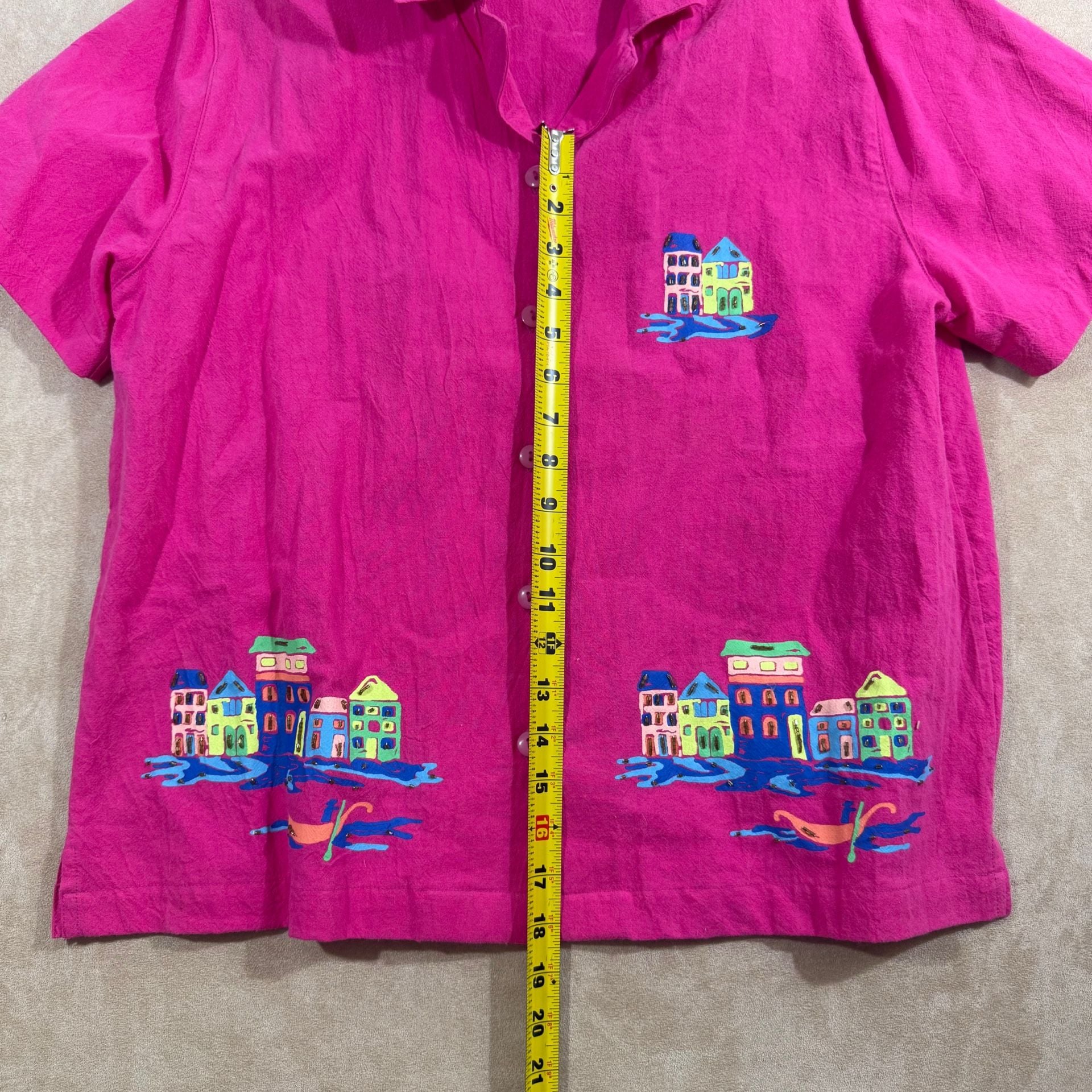 Jane Ashley Blouse Embroidered Village Scene 6