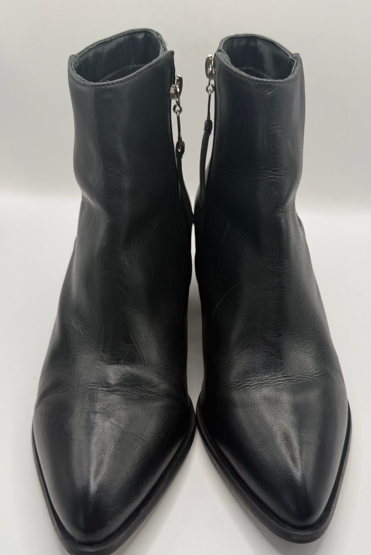 ABLE Black Leather Ankle Boots Size 10.5M 2