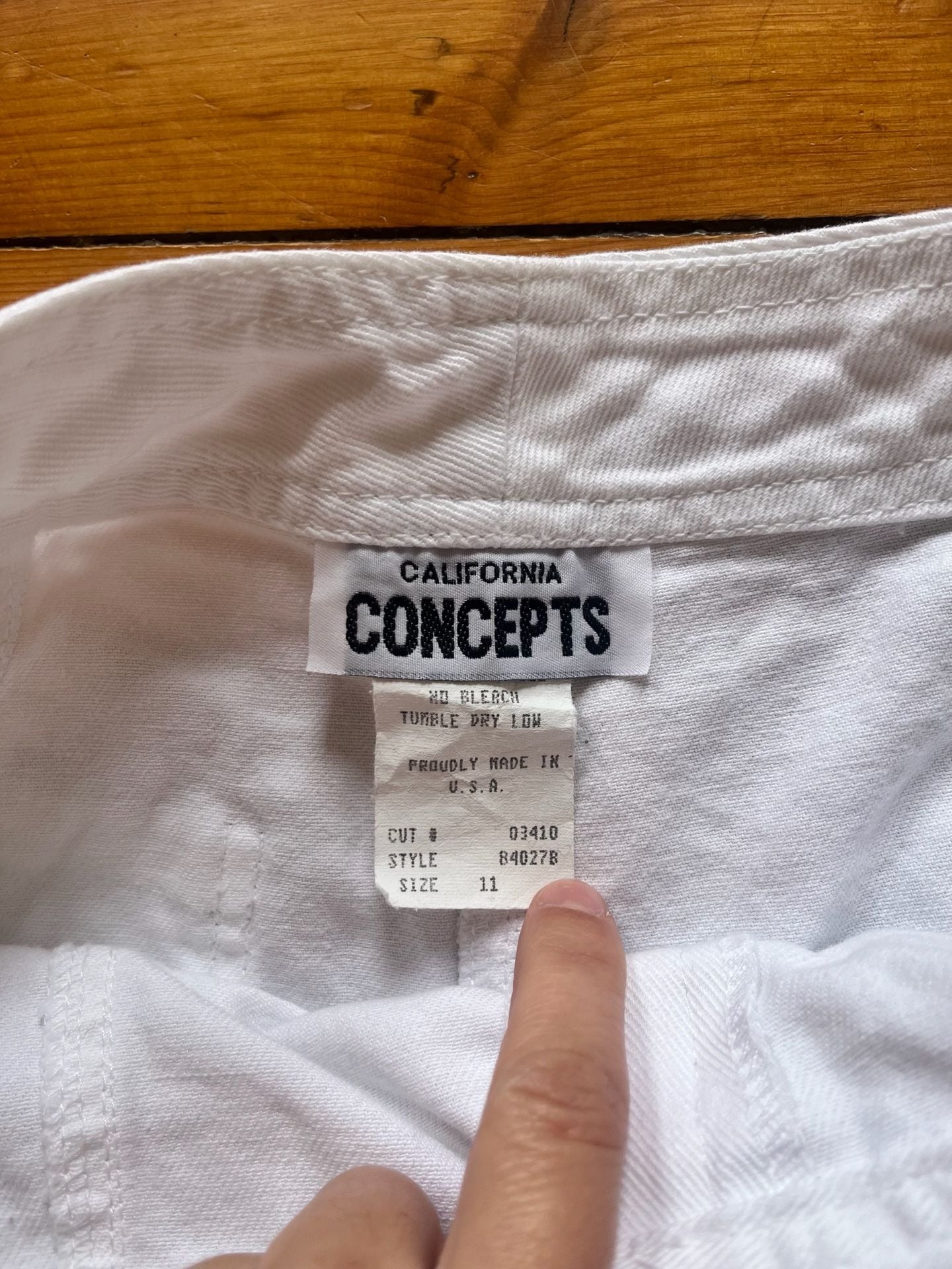 Vtg 90s California Concepts Denim Shorts Size 11 Large White Embroidered Flowers 5