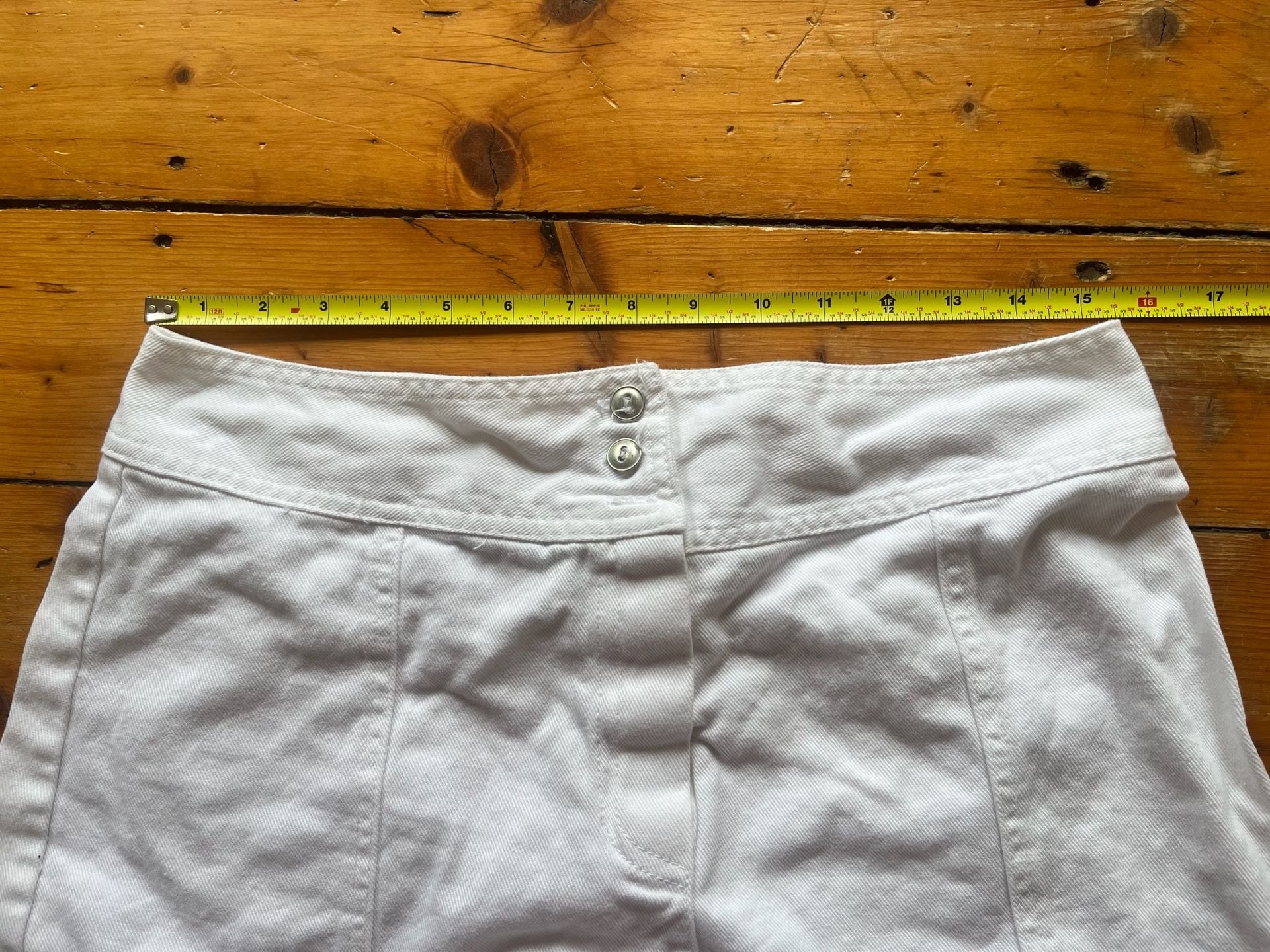 Vtg 90s California Concepts Denim Shorts Size 11 Large White Embroidered Flowers 7
