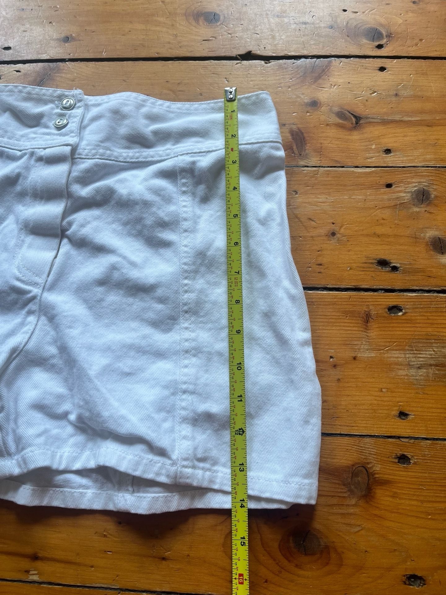 Vtg 90s California Concepts Denim Shorts Size 11 Large White Embroidered Flowers 8