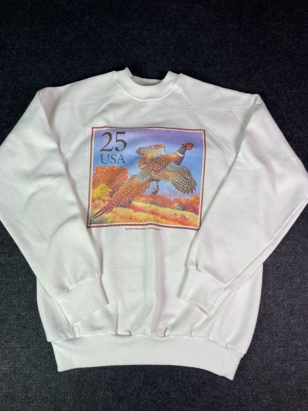 Xpres Knits Vintage 1988 US Postal Service Pheasant Stamp Sweatshirt Size L 2
