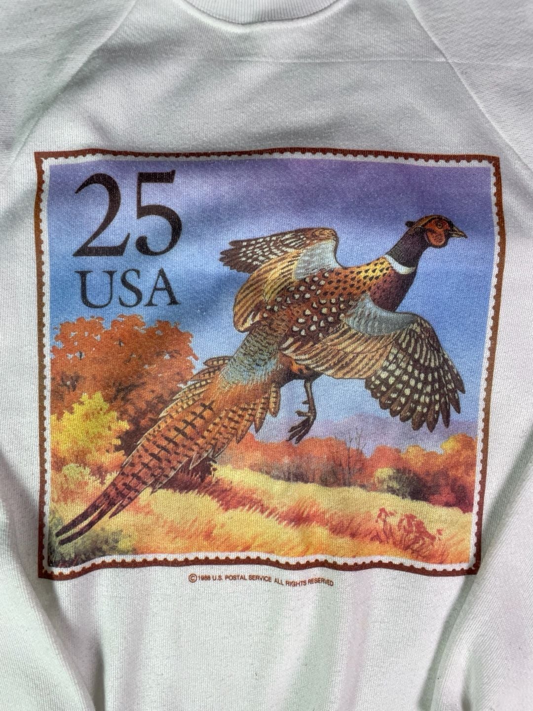 Xpres Knits Vintage 1988 US Postal Service Pheasant Stamp Sweatshirt Size L 7