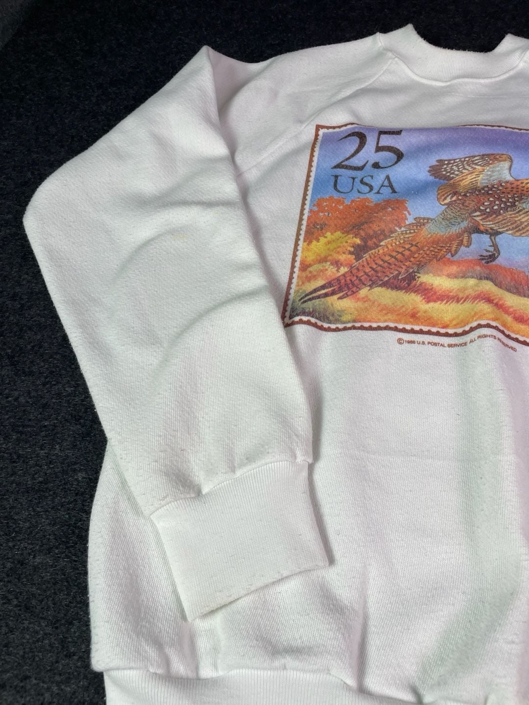 Xpres Knits Vintage 1988 US Postal Service Pheasant Stamp Sweatshirt Size L 8