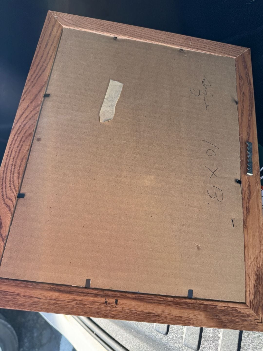 Vintage Oak Wood Picture Frame 10x13 Brown Wall Hanging 2
