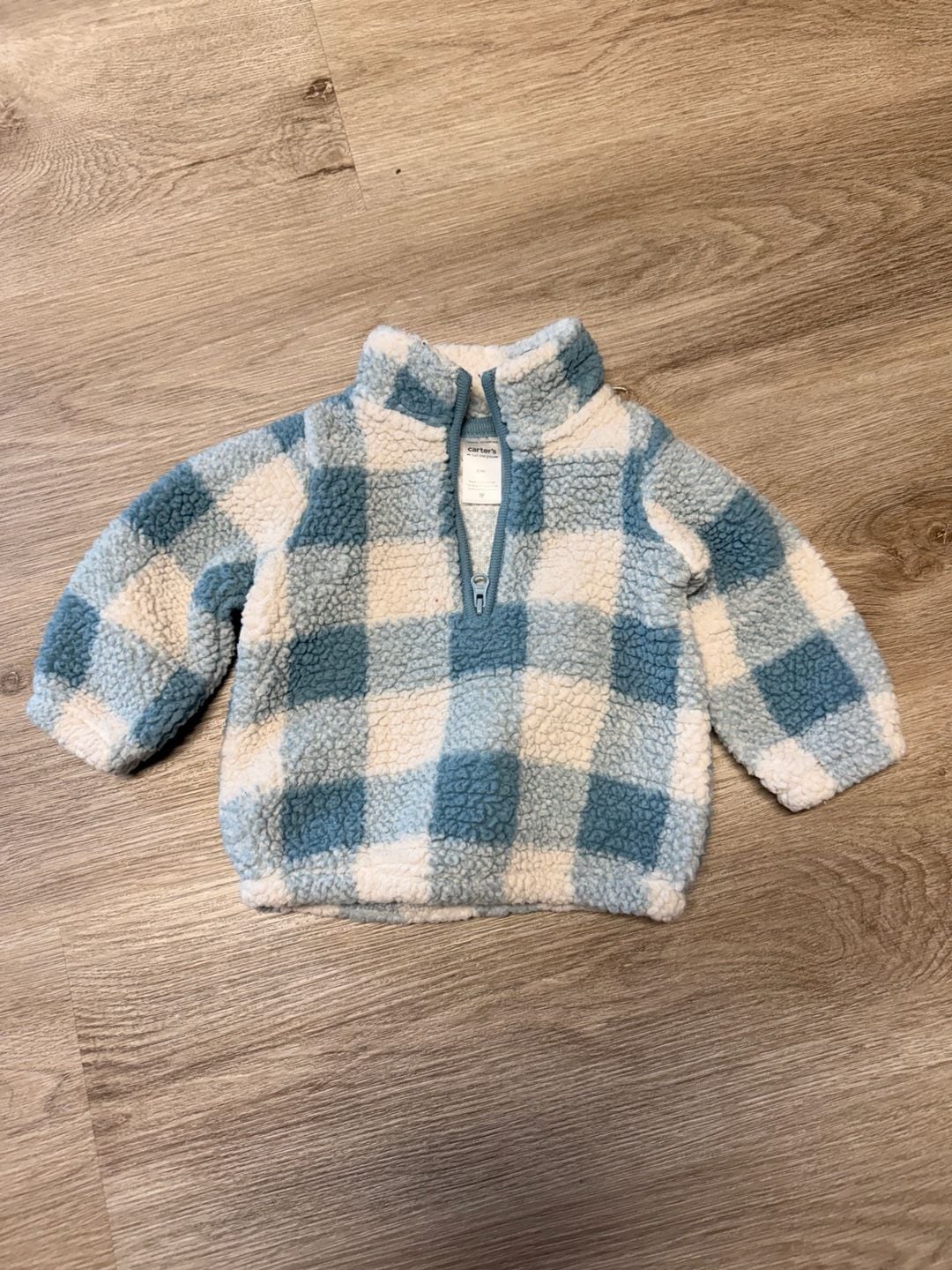 Carter's Just One You Sherpa Pullover Size 6m Blue Plaid 2