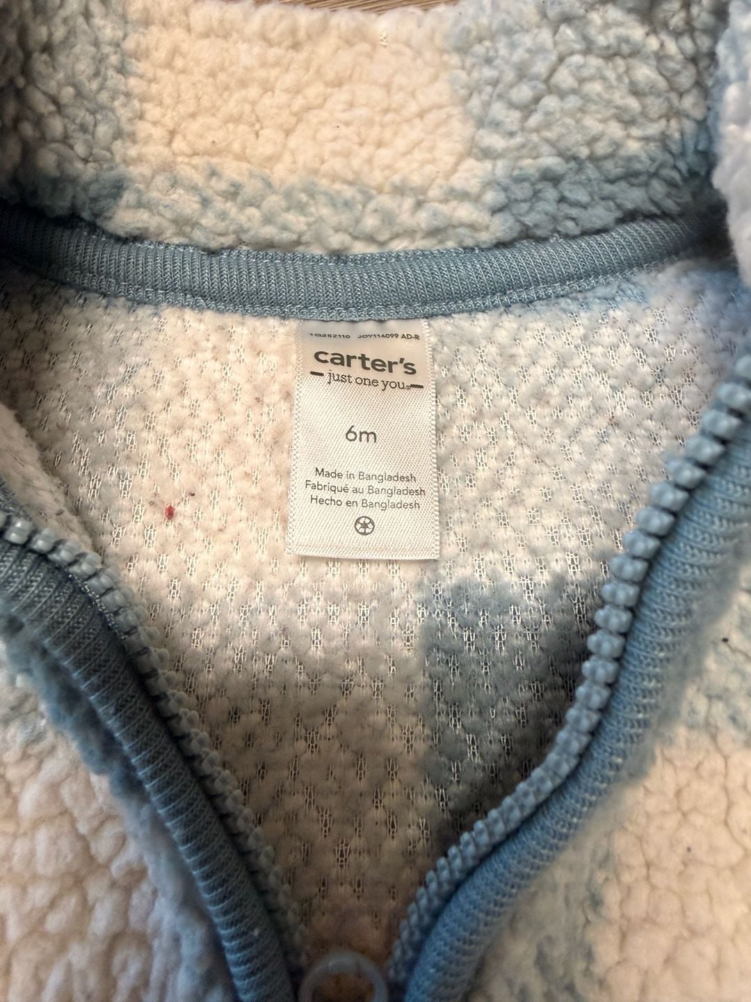Carter's Just One You Sherpa Pullover Size 6m Blue Plaid 3