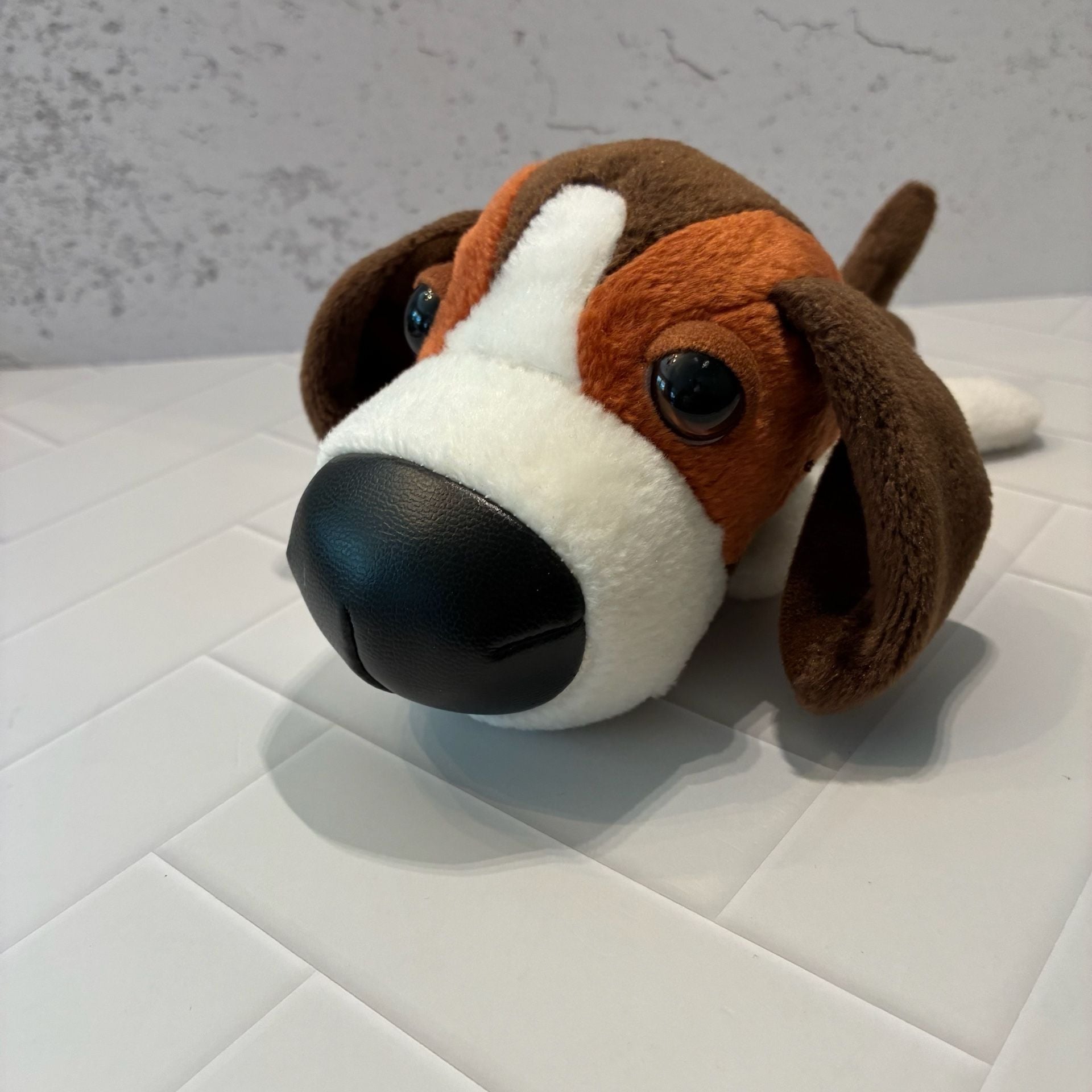Basset Hound Plush Stuffed Animal Toy Brown White 1