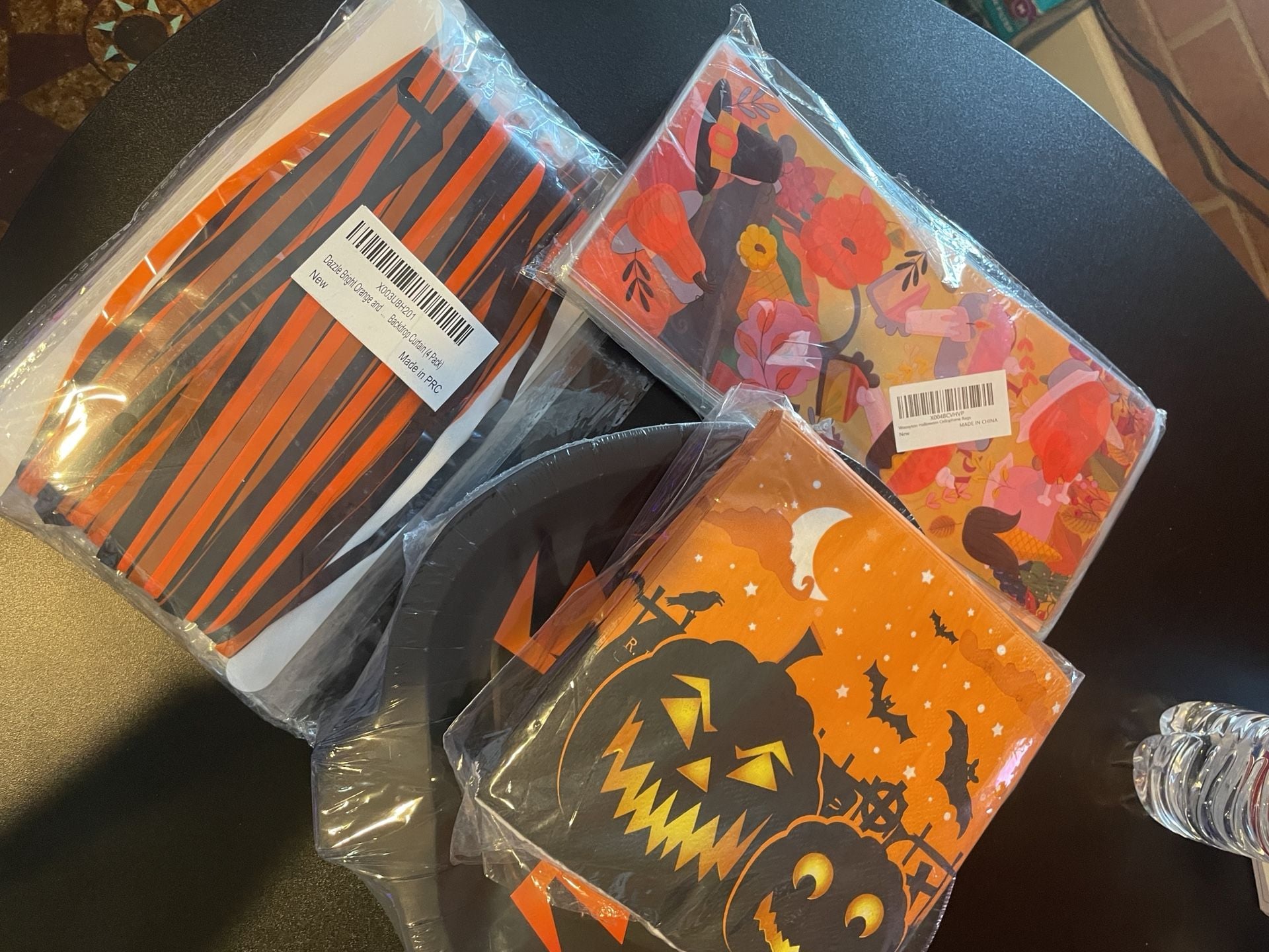 Halloween Party Supplies Set Napkins Plates Bags 9