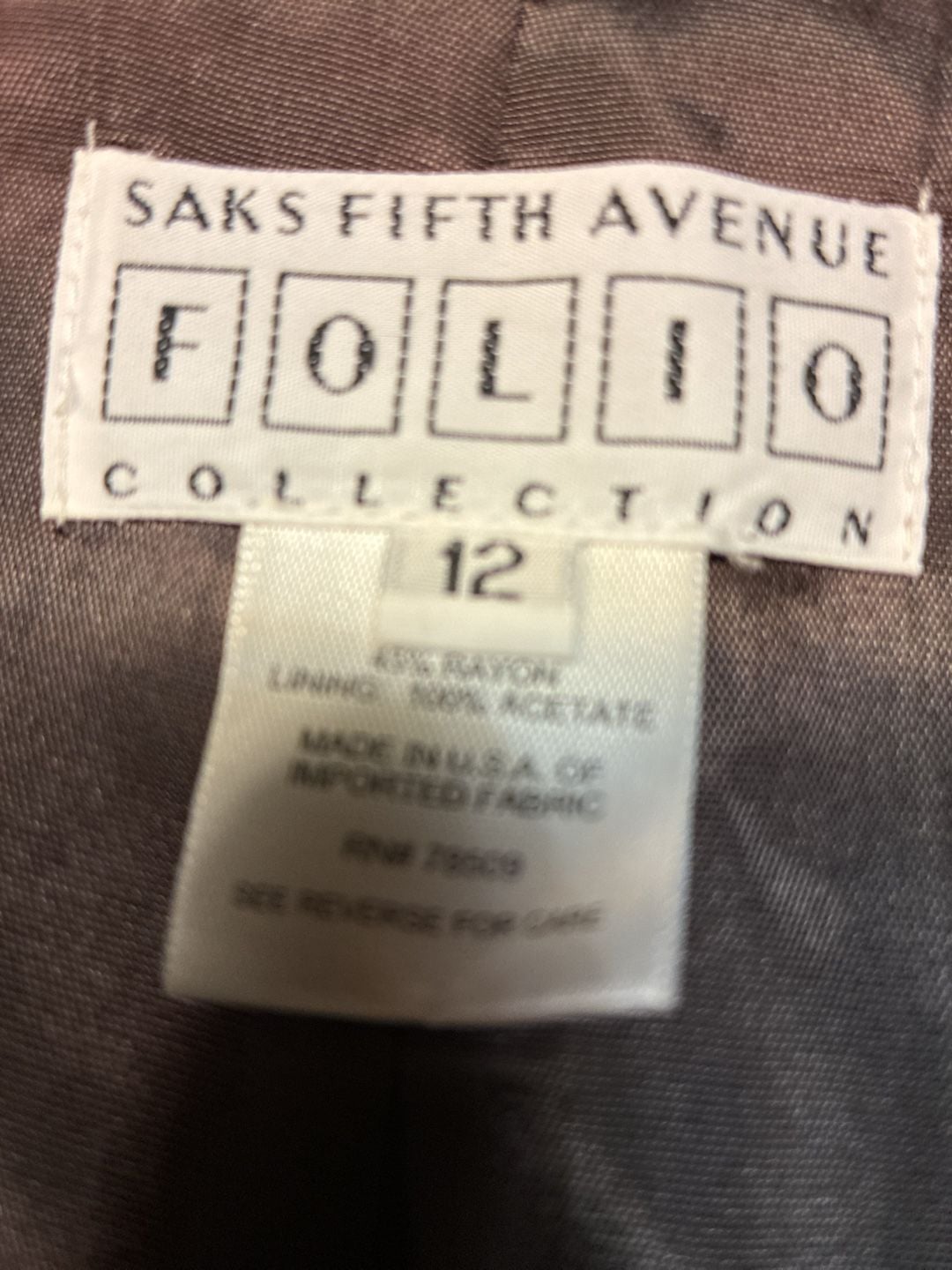 Saks Fifth Avenue Folio Collection Blazer Size 12 Green Leaf Jacquard 6