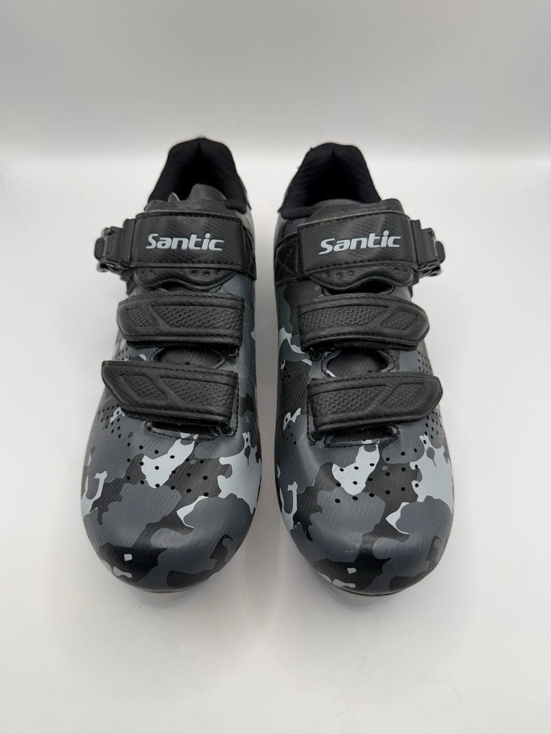 Santic Cycling Shoes Size 39 Black Grey Camo Bike Cleats 2