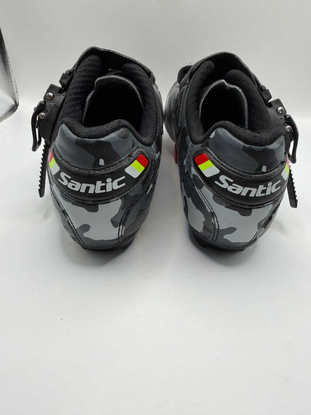 Santic Cycling Shoes Size 39 Black Grey Camo Bike Cleats 4