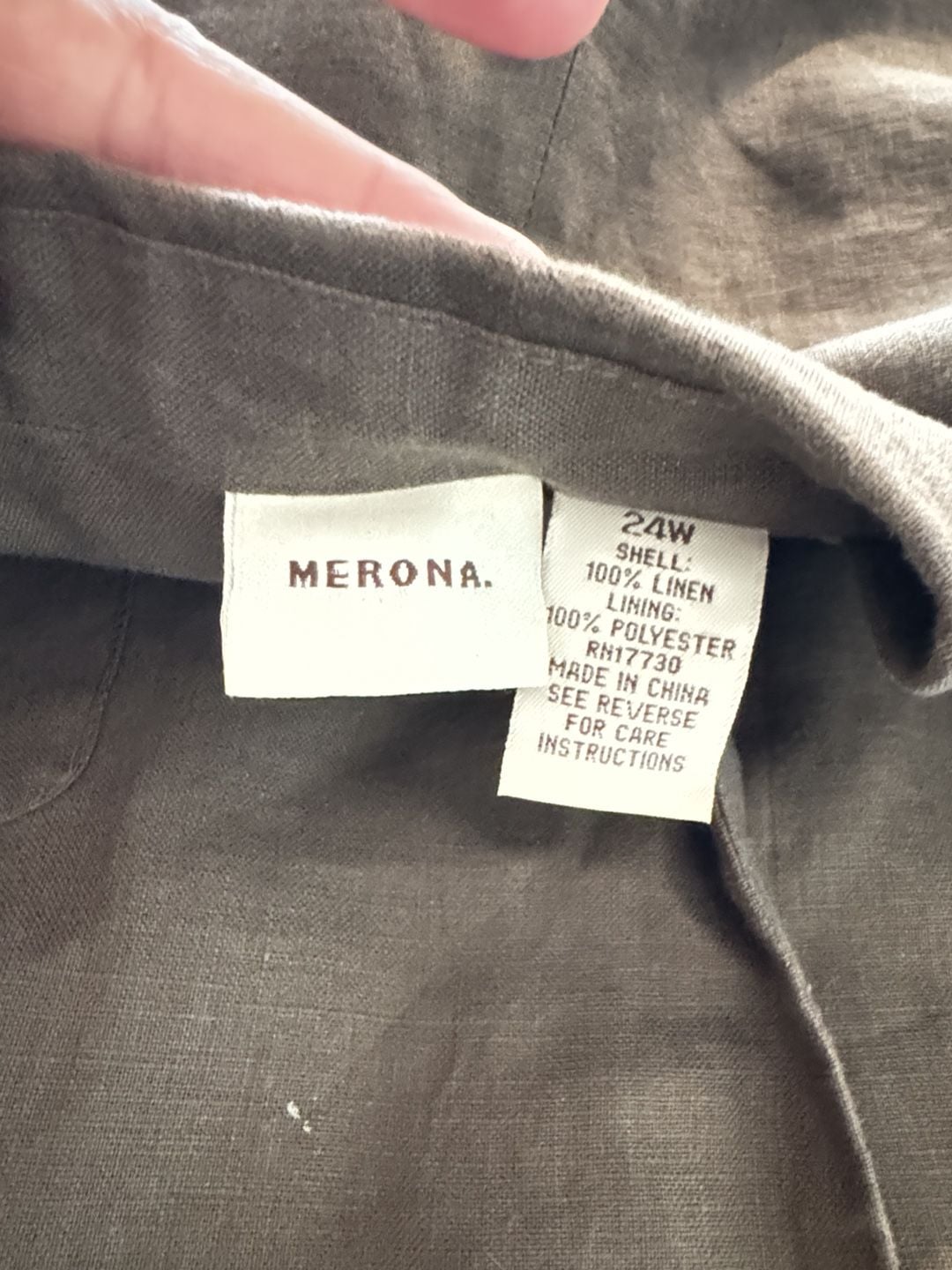 Merona Blazer Size 24W Brown Linen Pocket Jacket 5