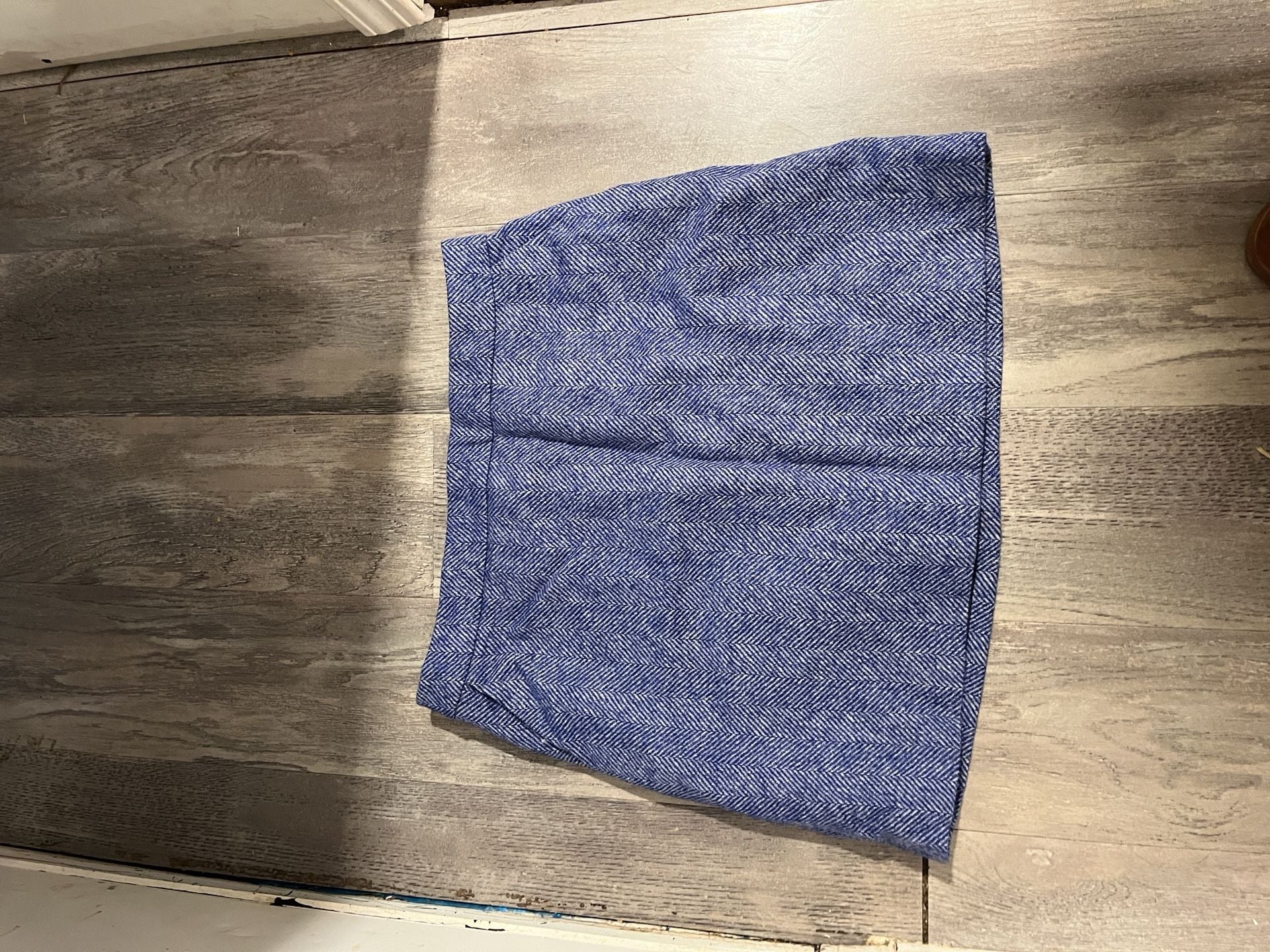 Boden British Tweed By Moon Skirt US 8P Blue Herringbone Wool Lined 2