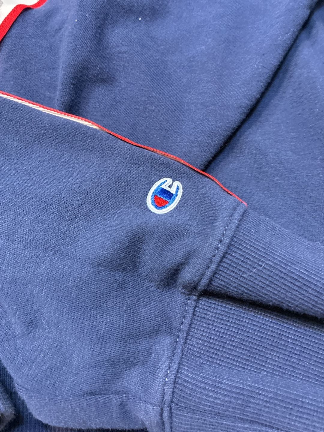 Champion Logo Taped Sweatshirt Size M Navy Blue 3