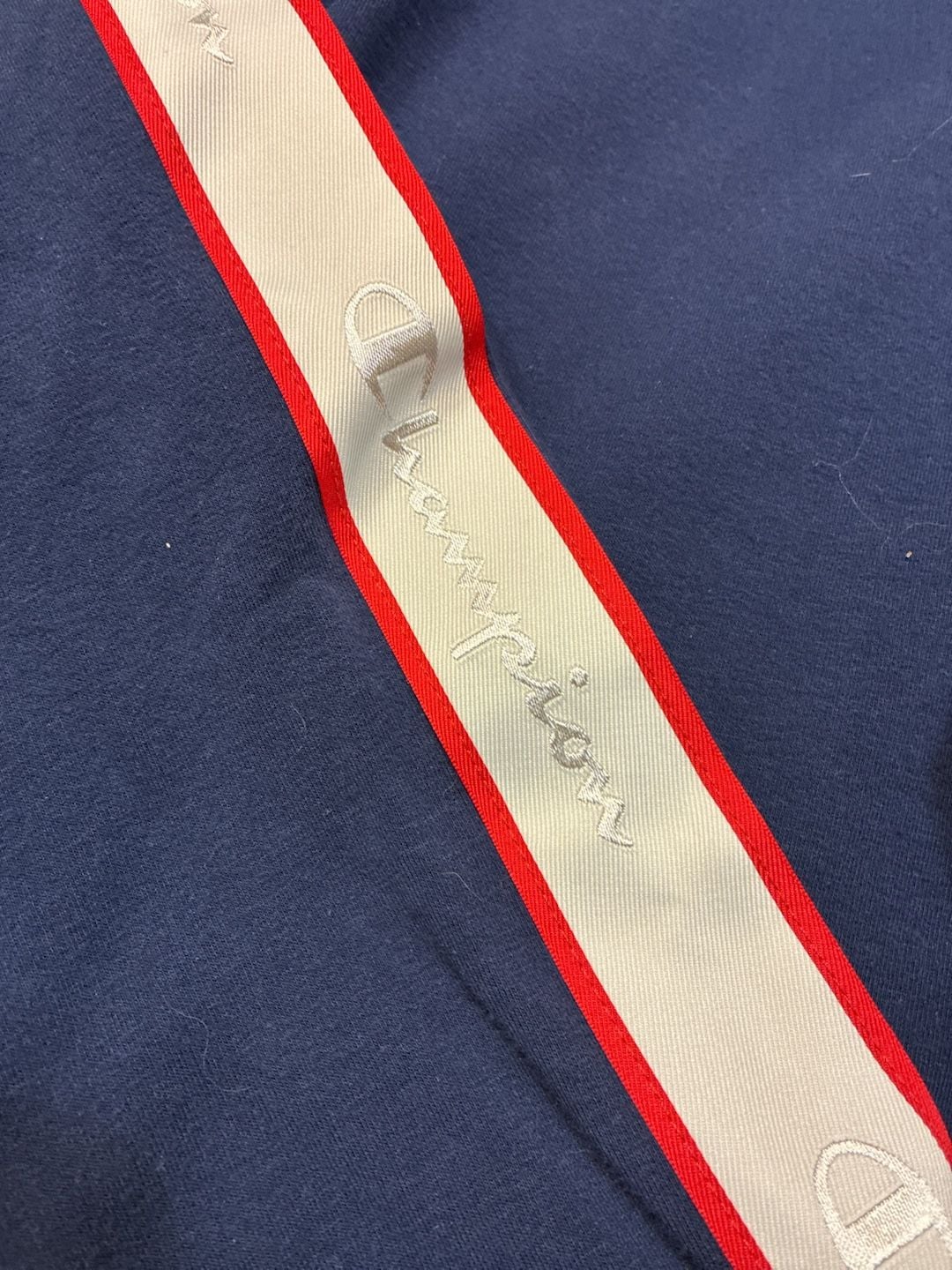 Champion Logo Taped Sweatshirt Size M Navy Blue 4
