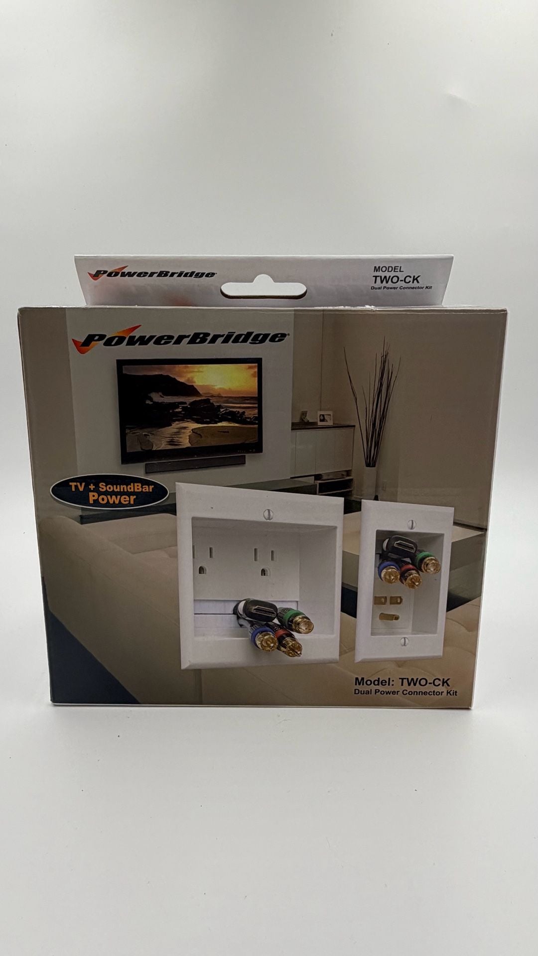 PowerBridge TWO-CK Dual Power Connector Kit White In-Wall Cable Management 1