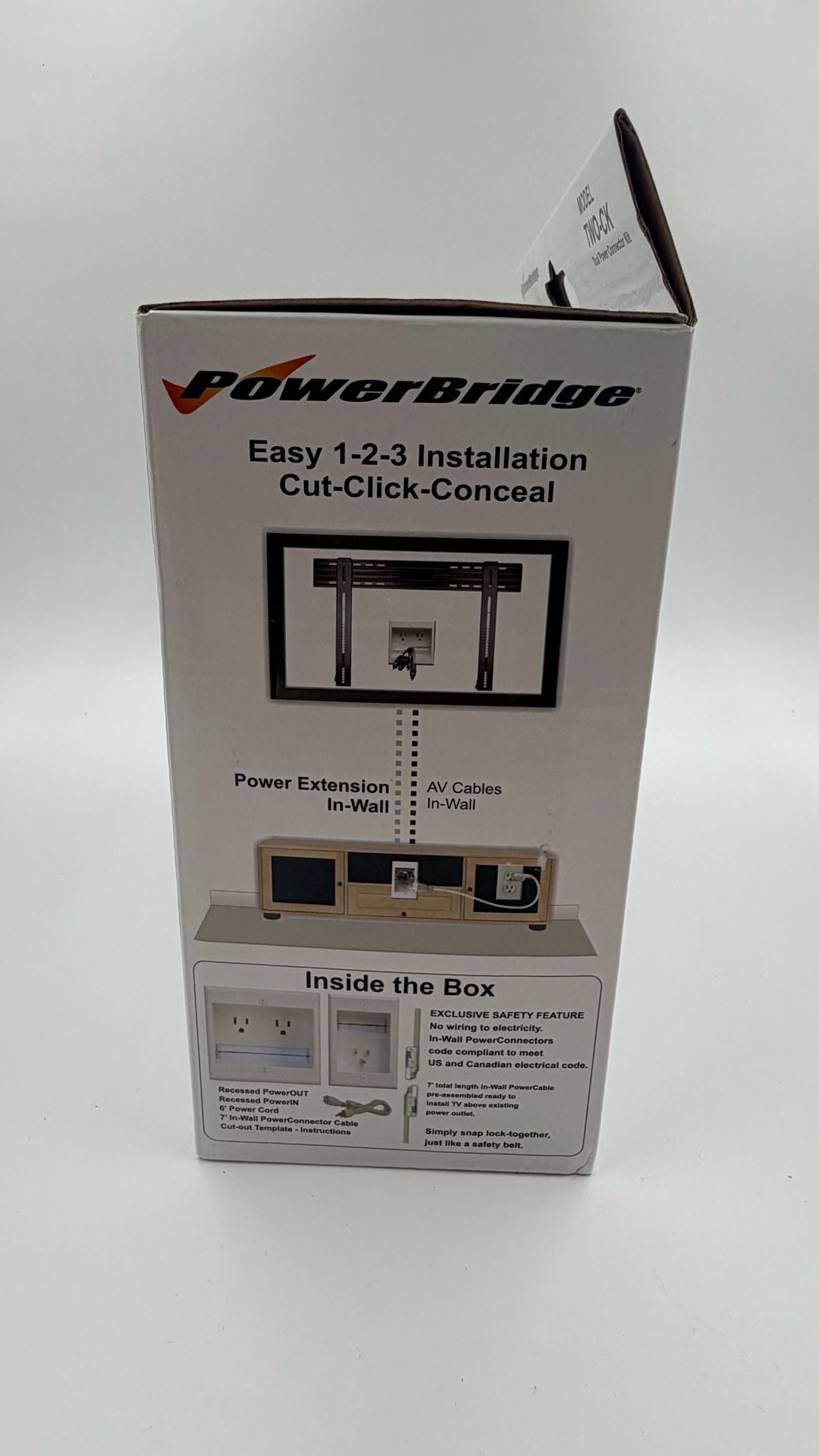 PowerBridge TWO-CK Dual Power Connector Kit White In-Wall Cable Management 6