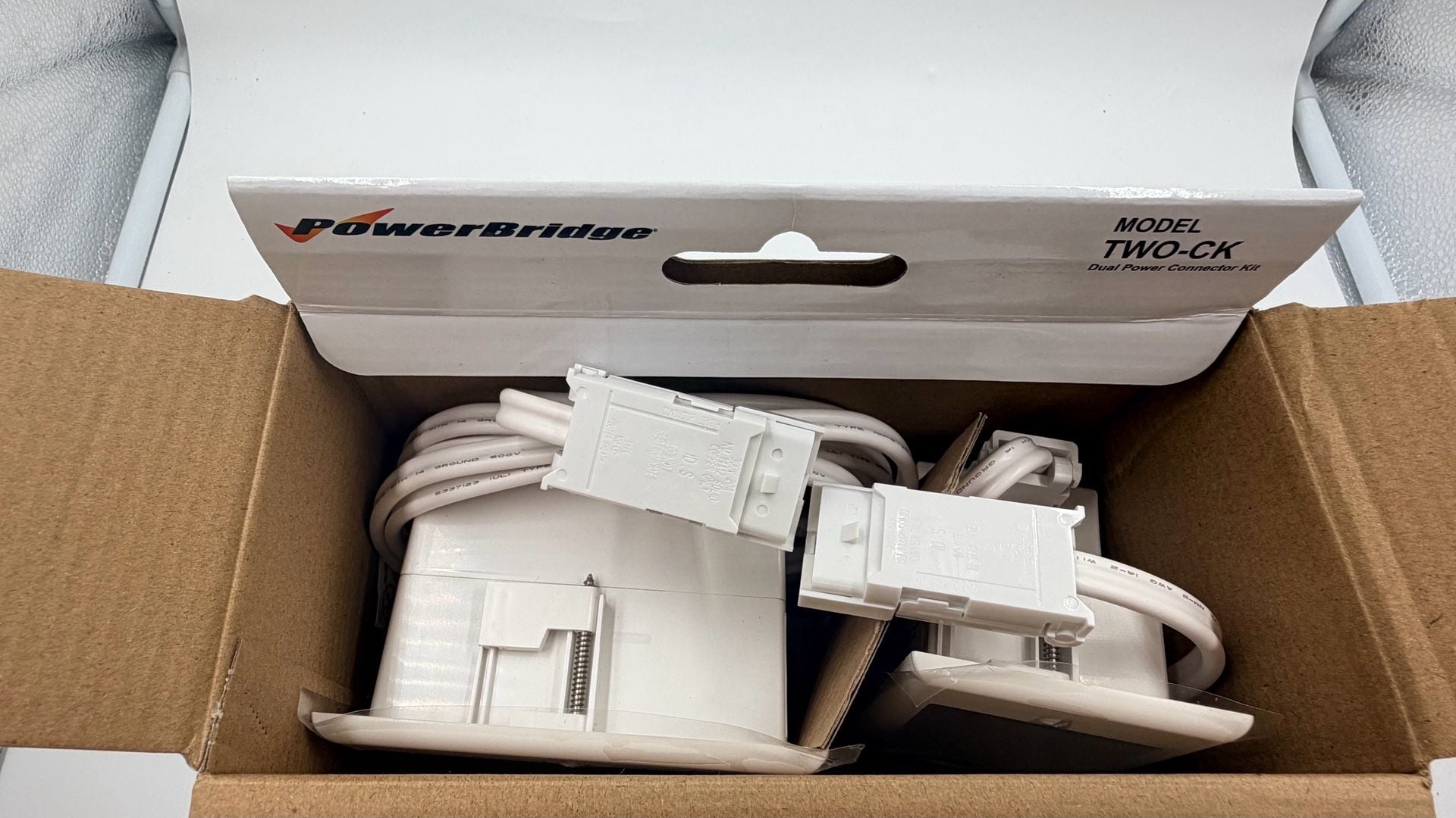 PowerBridge TWO-CK Dual Power Connector Kit White In-Wall Cable Management 7