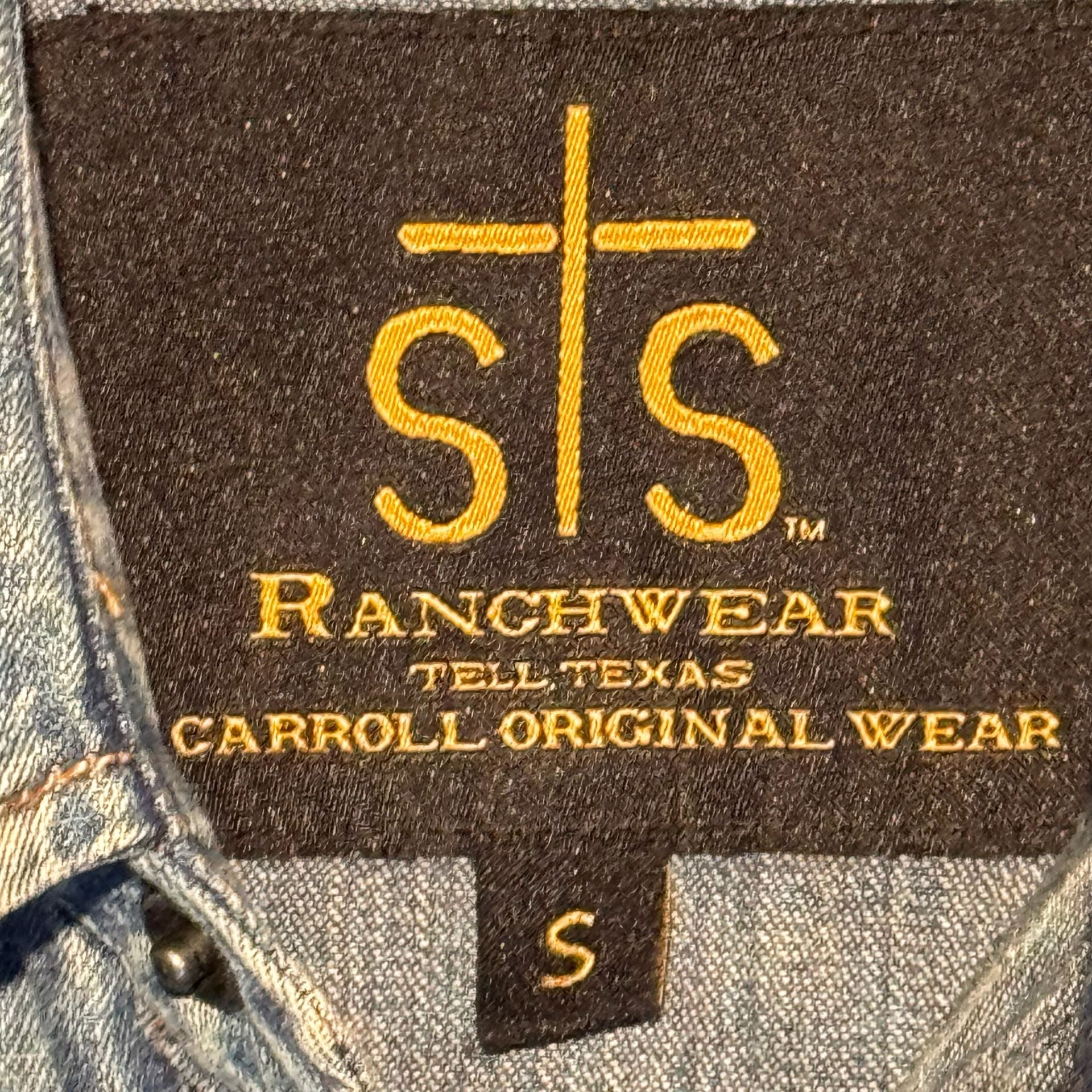 STS Ranchwear Men’s S Denim Pearl Snap Western Shirt Distressed Cowboy Ranch 4