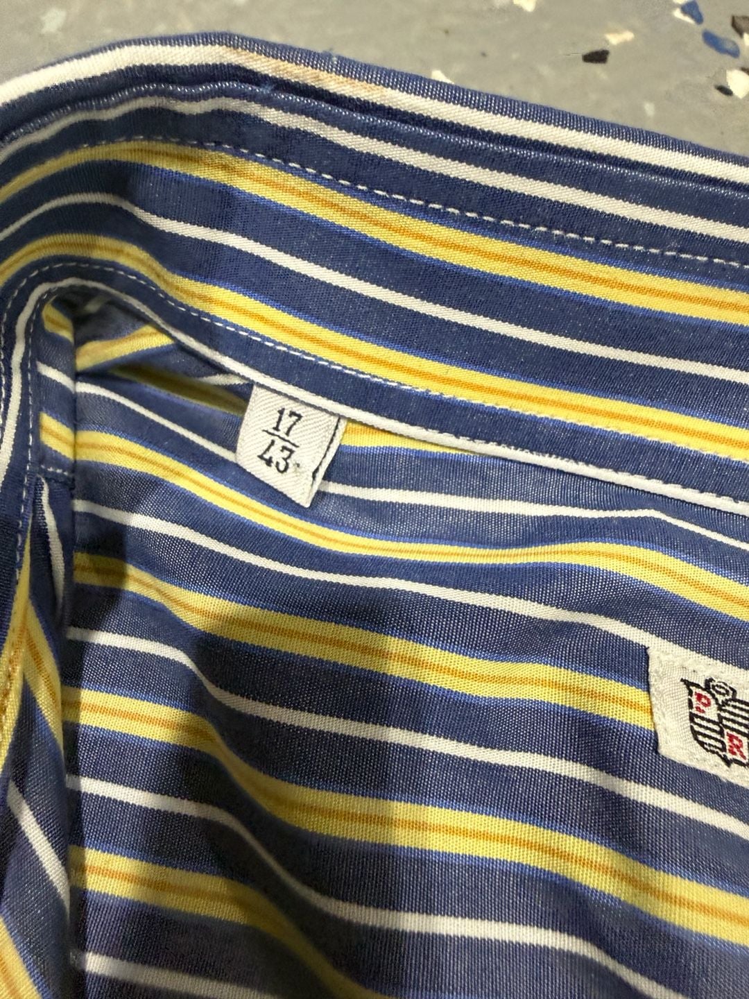 Petronio Roma Striped Short Sleeve Button-Down Shirt Size 17/43 5