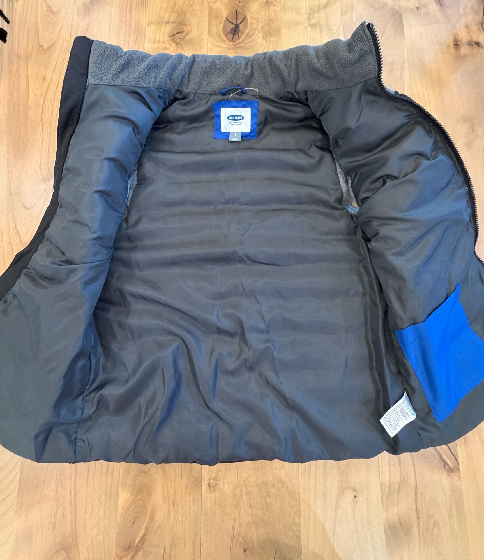 Old Navy Puffer Vest Size S Black Gray Mock Neck Full Zip 6