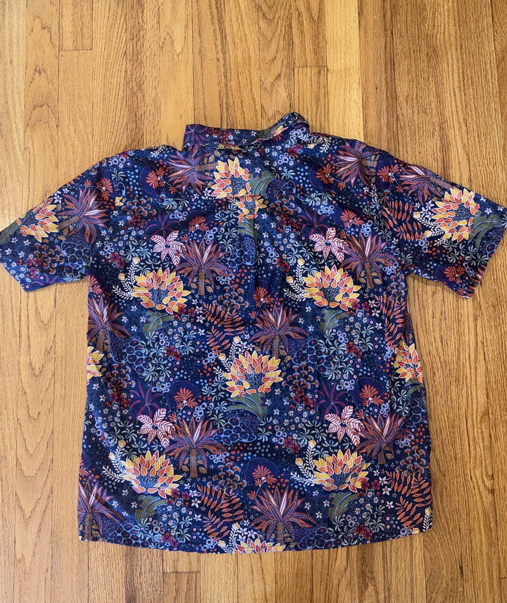 Yiume Hawaiian Shirt Mens XL Floral Short Sleeve Button Down 8