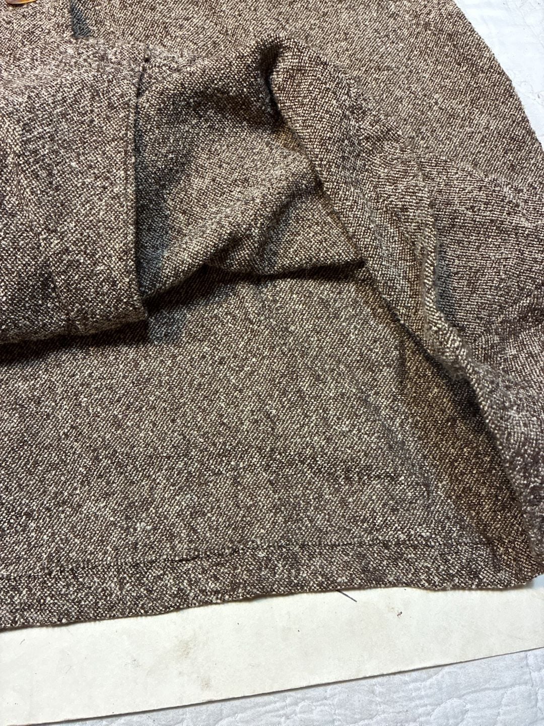 Riki Pantsuit Size M Brown Rayon Tweed Double Breasted Jacket Pant Set 12