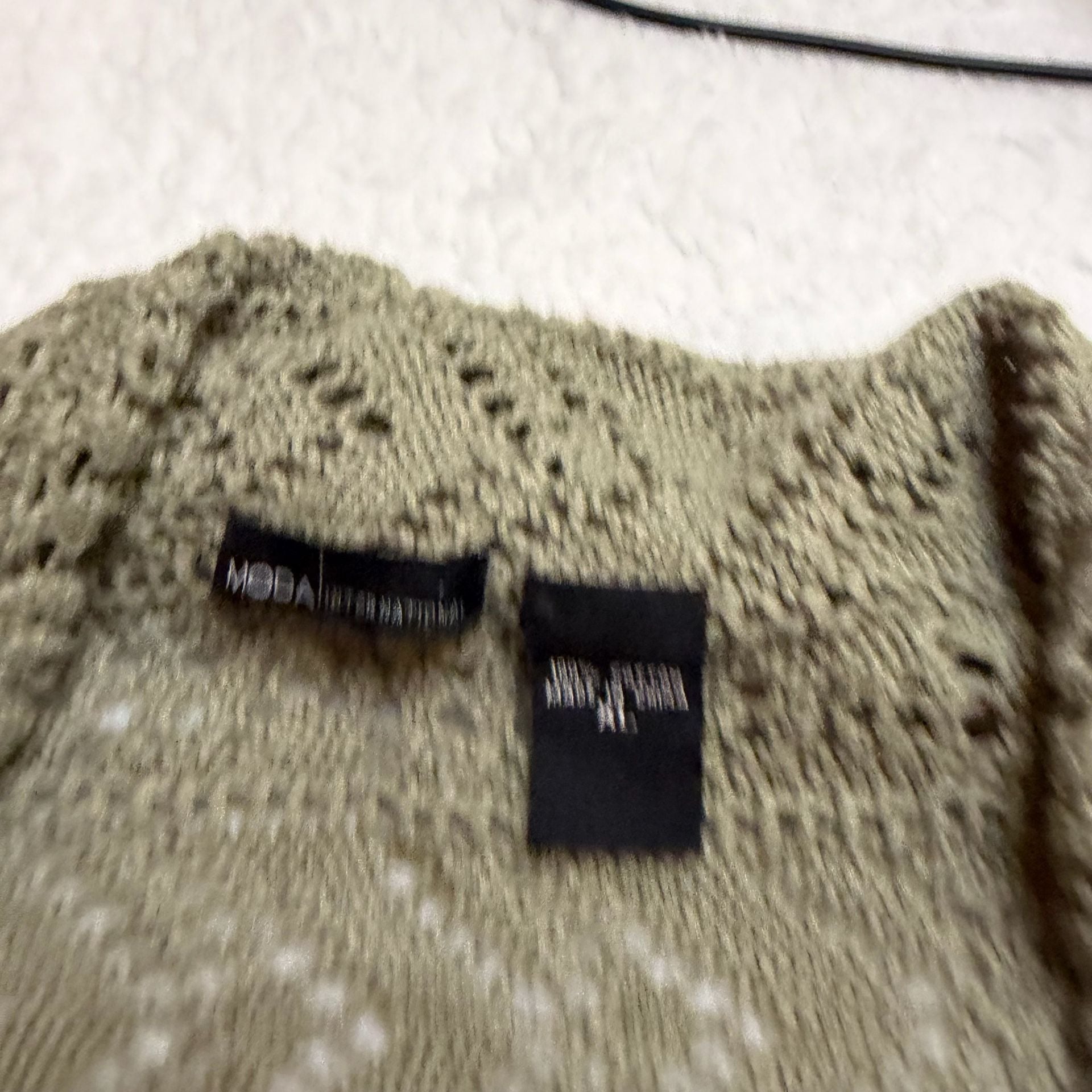 Moda International Cardigan Size XL Green Open Knit Waterfall 2