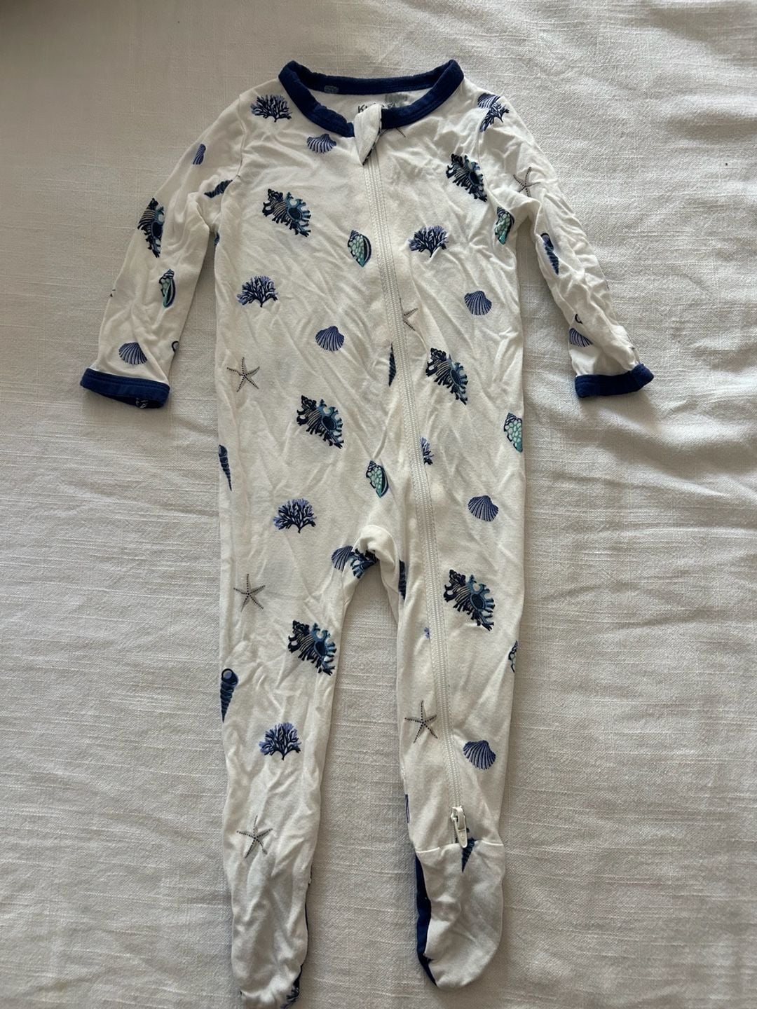 Kyte Baby Sleep Footie 3-6 Months Shells Print Bamboo Rayon 2