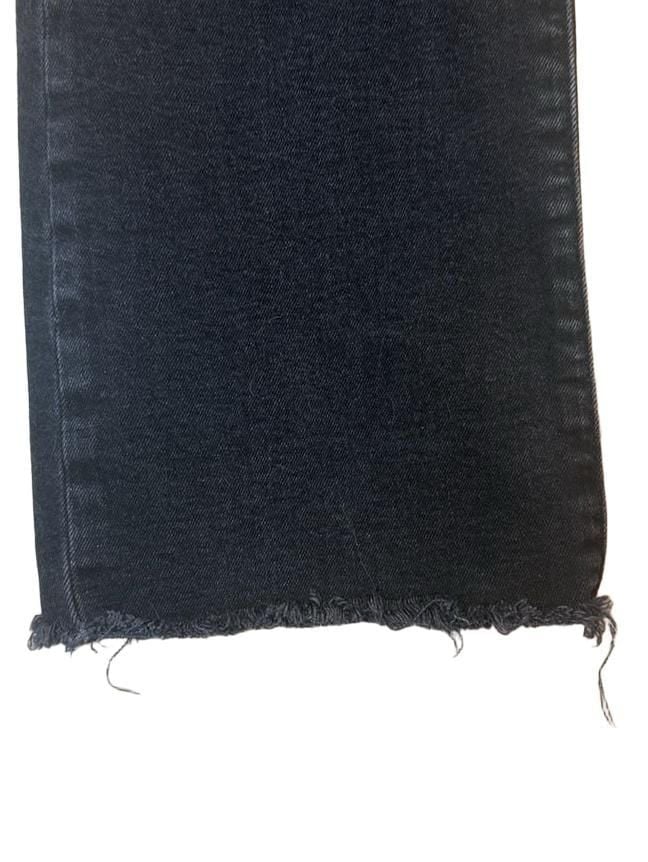 Kick Fit High Rise Jeans 31 12R Black Raw Hem Cropped Flare 4