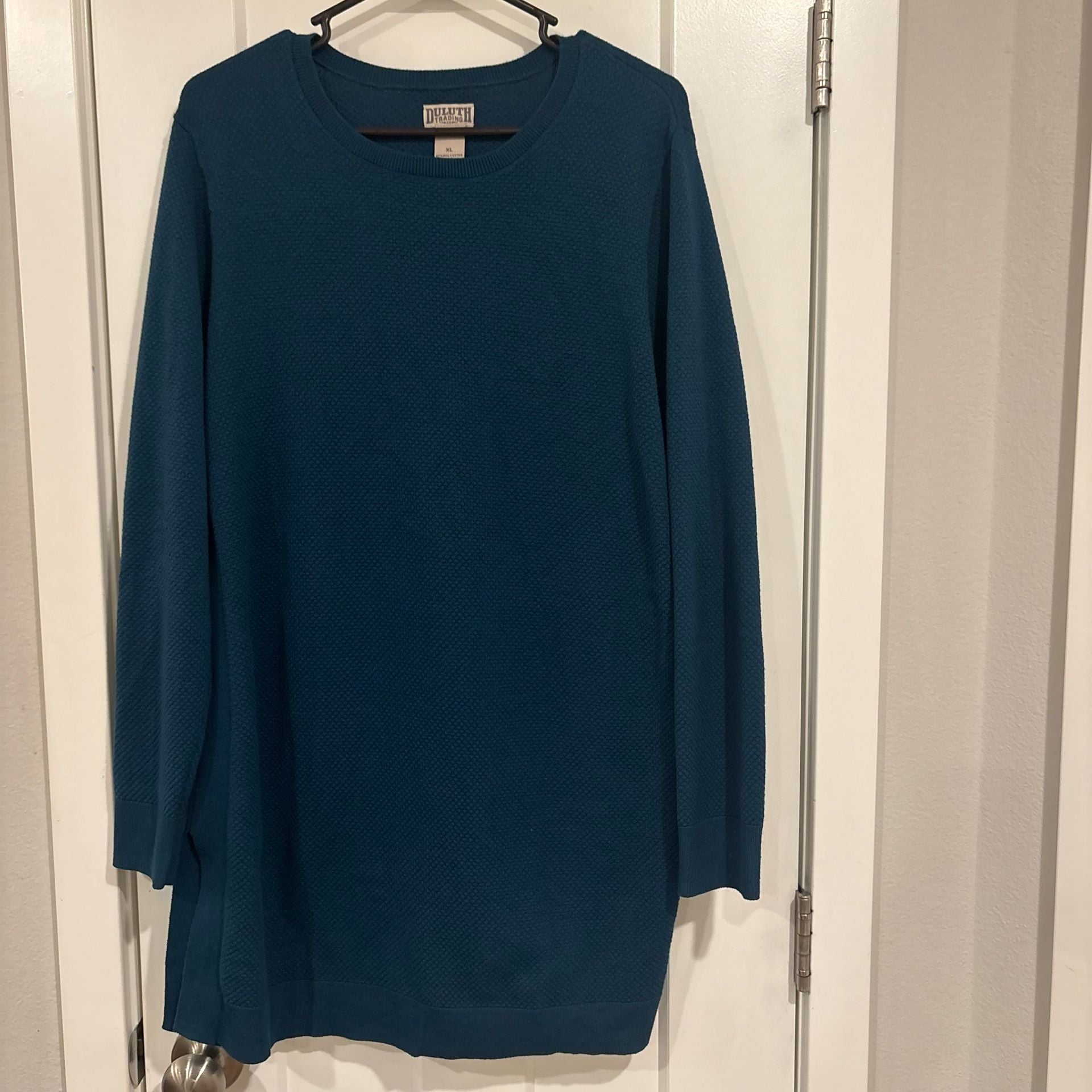Duluth Trading S’no Sweat Women’s Tunic Sweater Crewneck Long Sleeve XL Teal 10