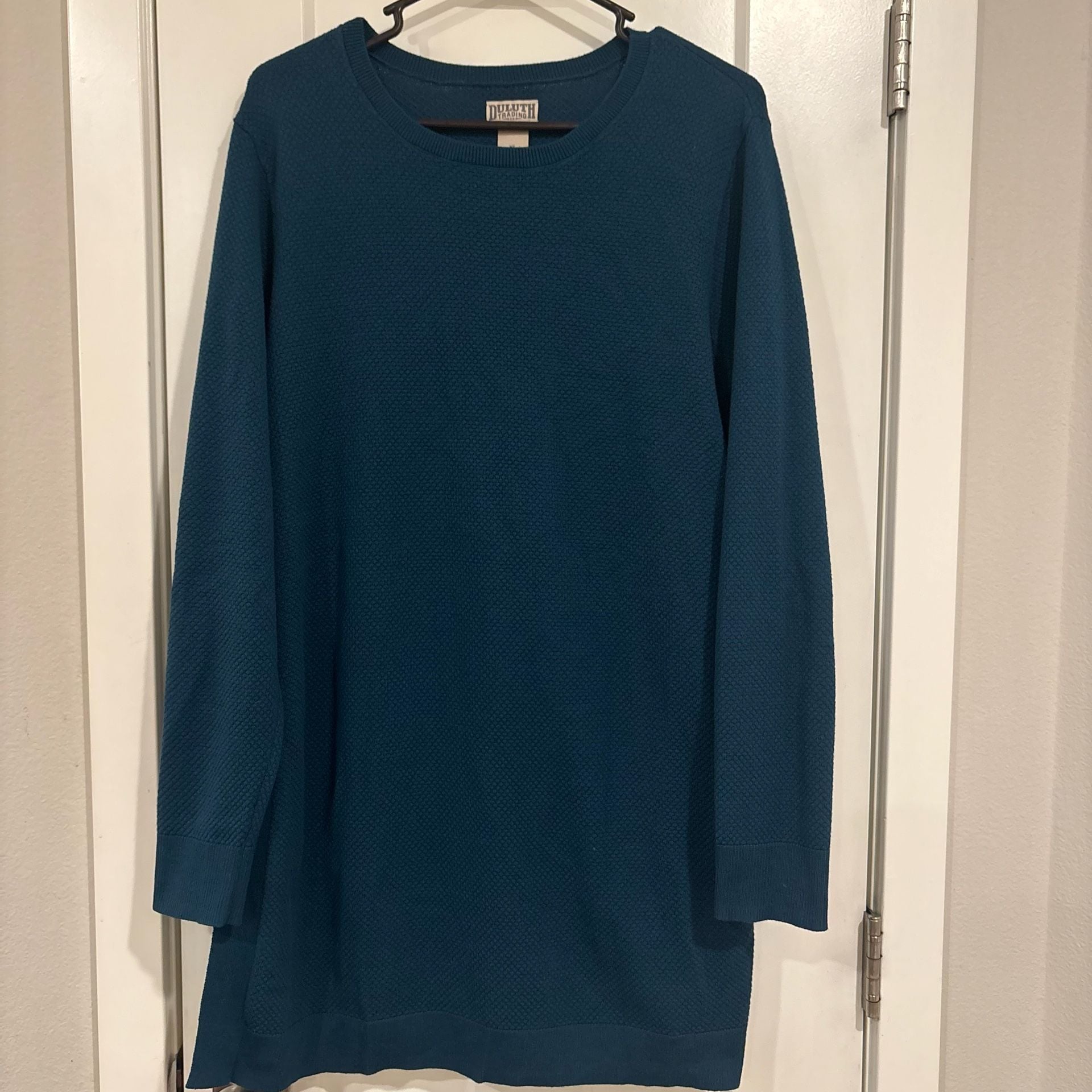 Duluth Trading S’no Sweat Women’s Tunic Sweater Crewneck Long Sleeve XL Teal 11